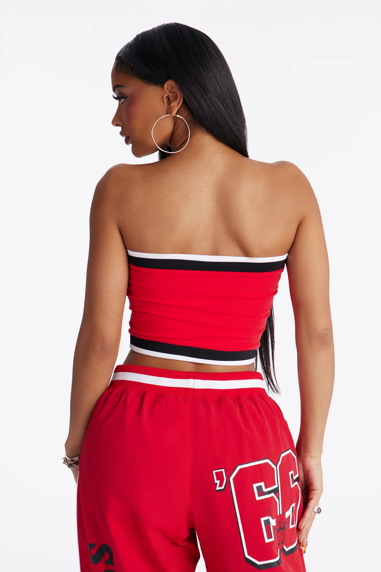NBA Chicago Bulls Patchwork Tube Top - Red - Image 3
