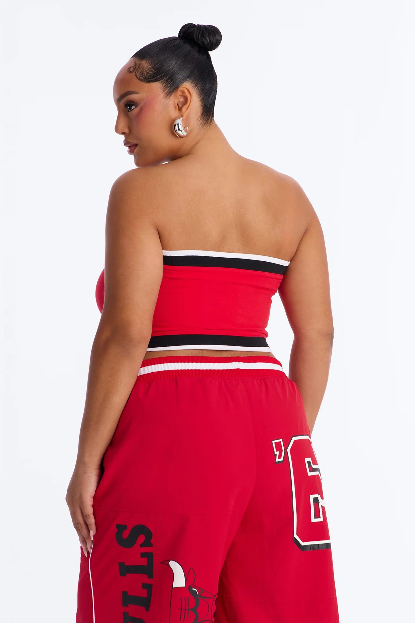 NBA Chicago Bulls Patchwork Tube Top - Red - Image 6