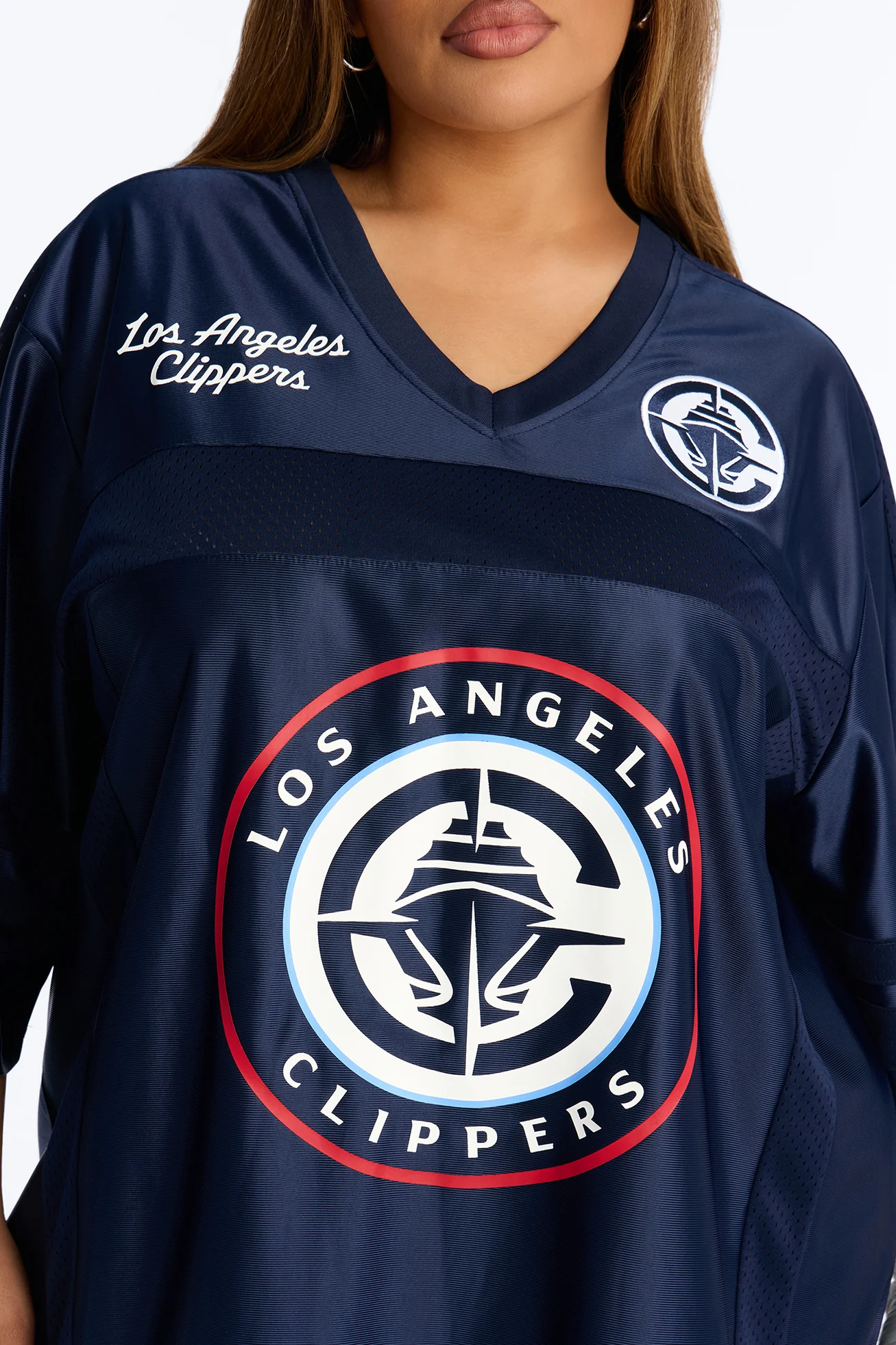 NBA Clippers Oversized Mesh Tee - Navy - Image 8