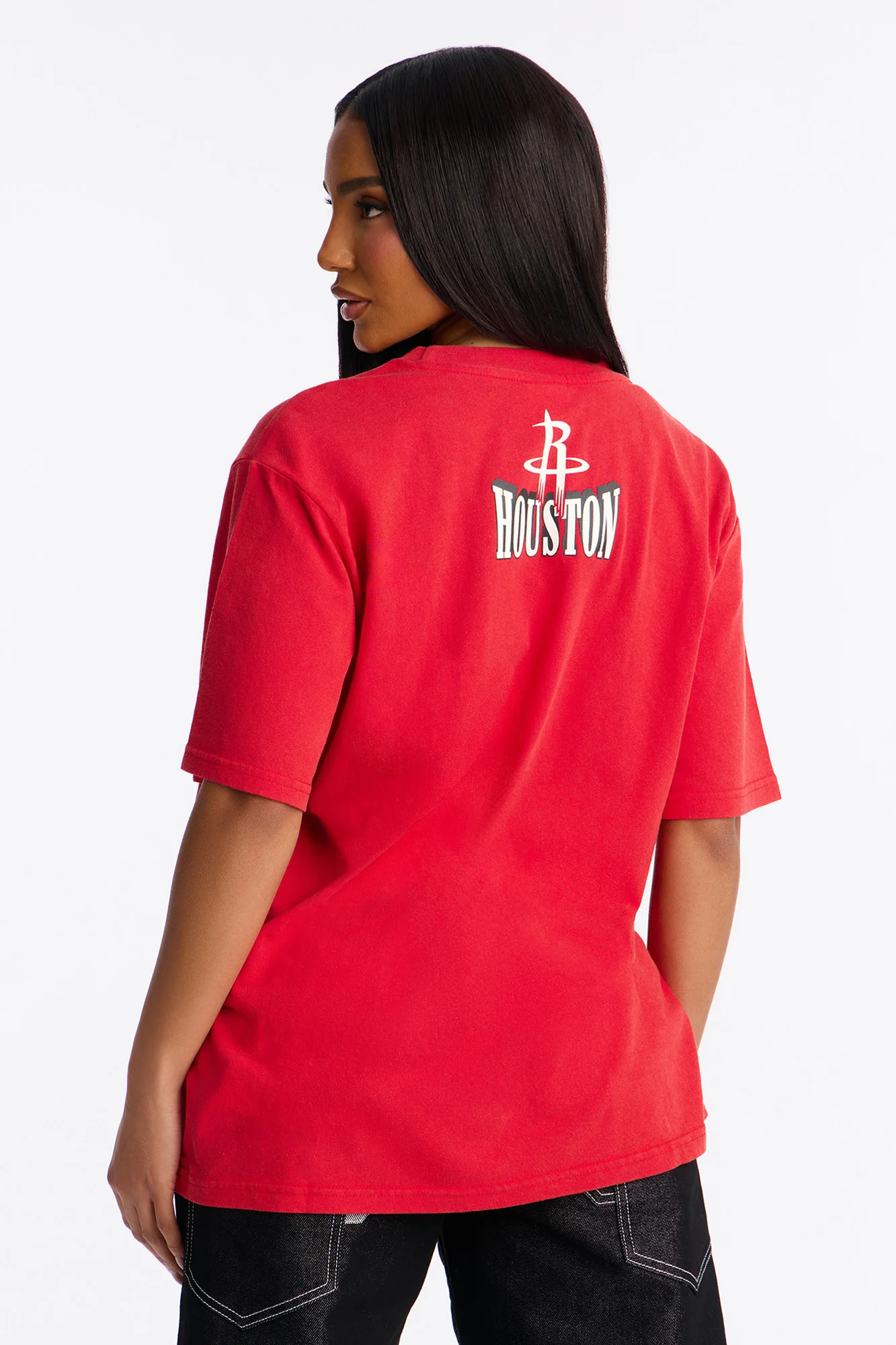 NBA Houston Rockets Washed Oversized Tee - Red - Image 5