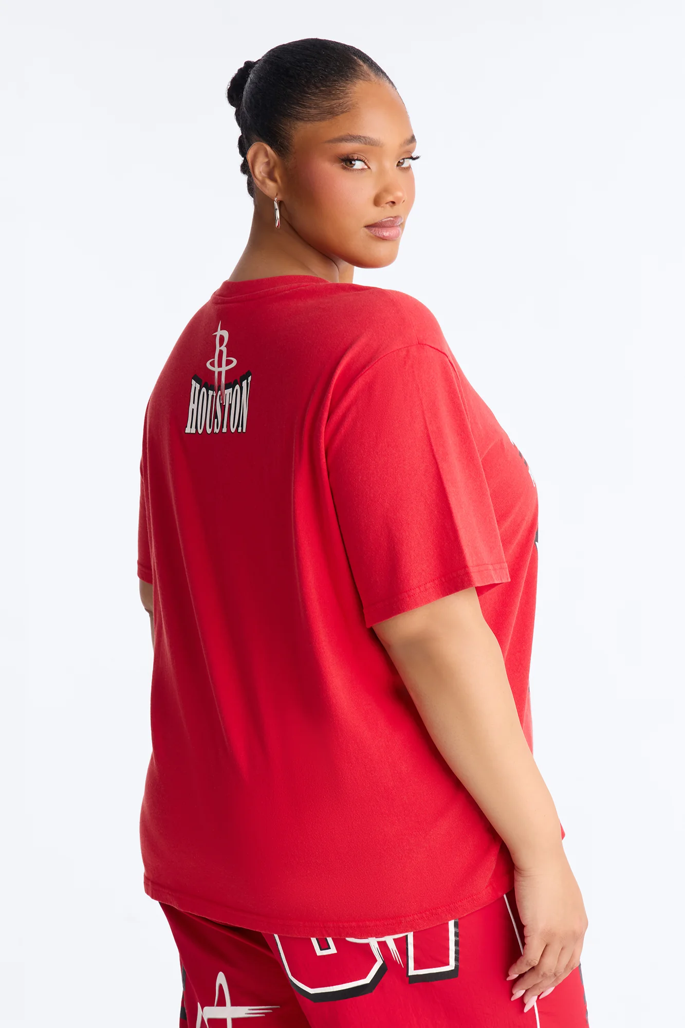 NBA Houston Rockets Washed Oversized Tee - Red - Image 8