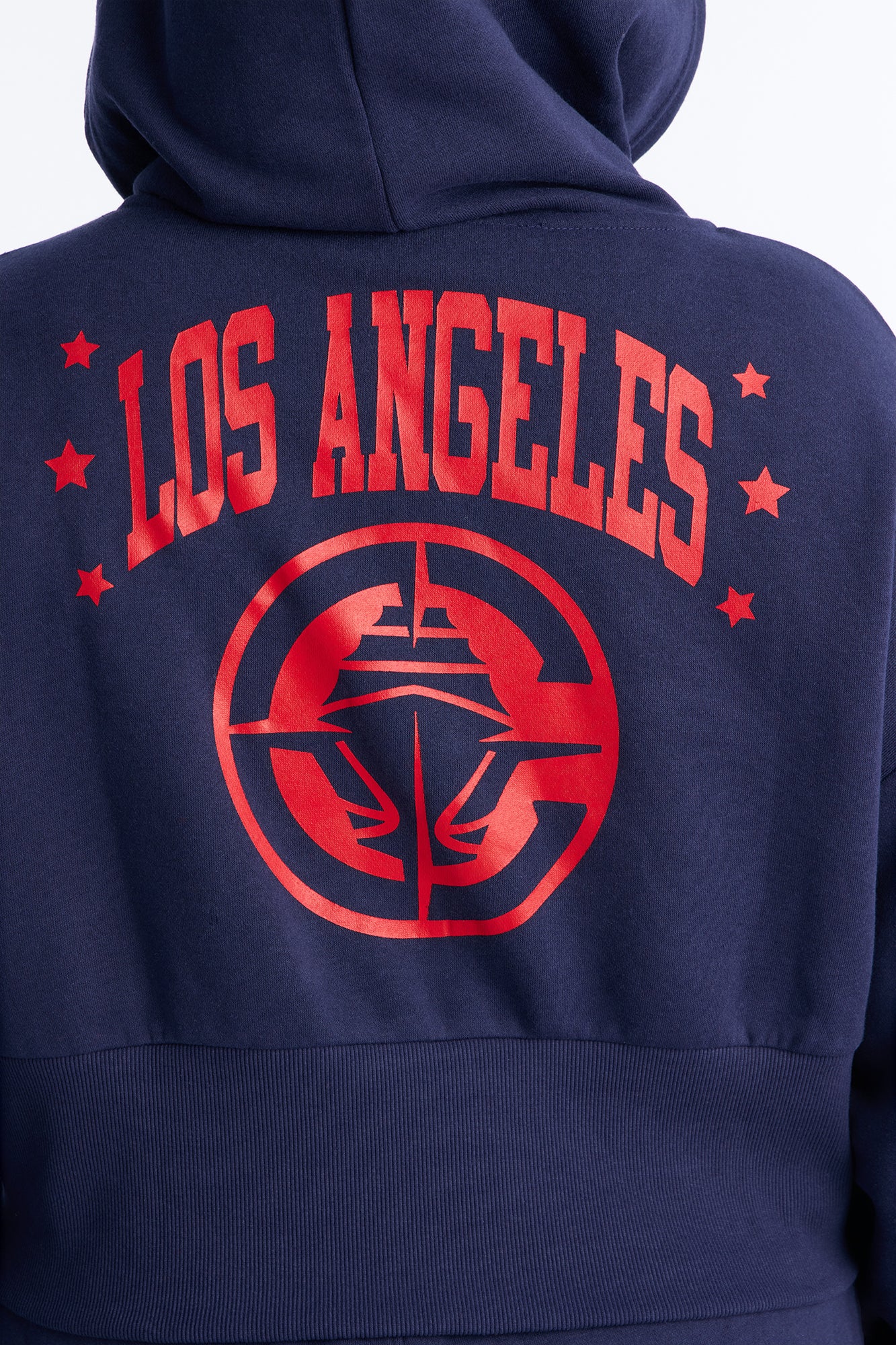 NBA LA Clippers Cropped Fleece Full Zip Hoodie - Navy - Image 10