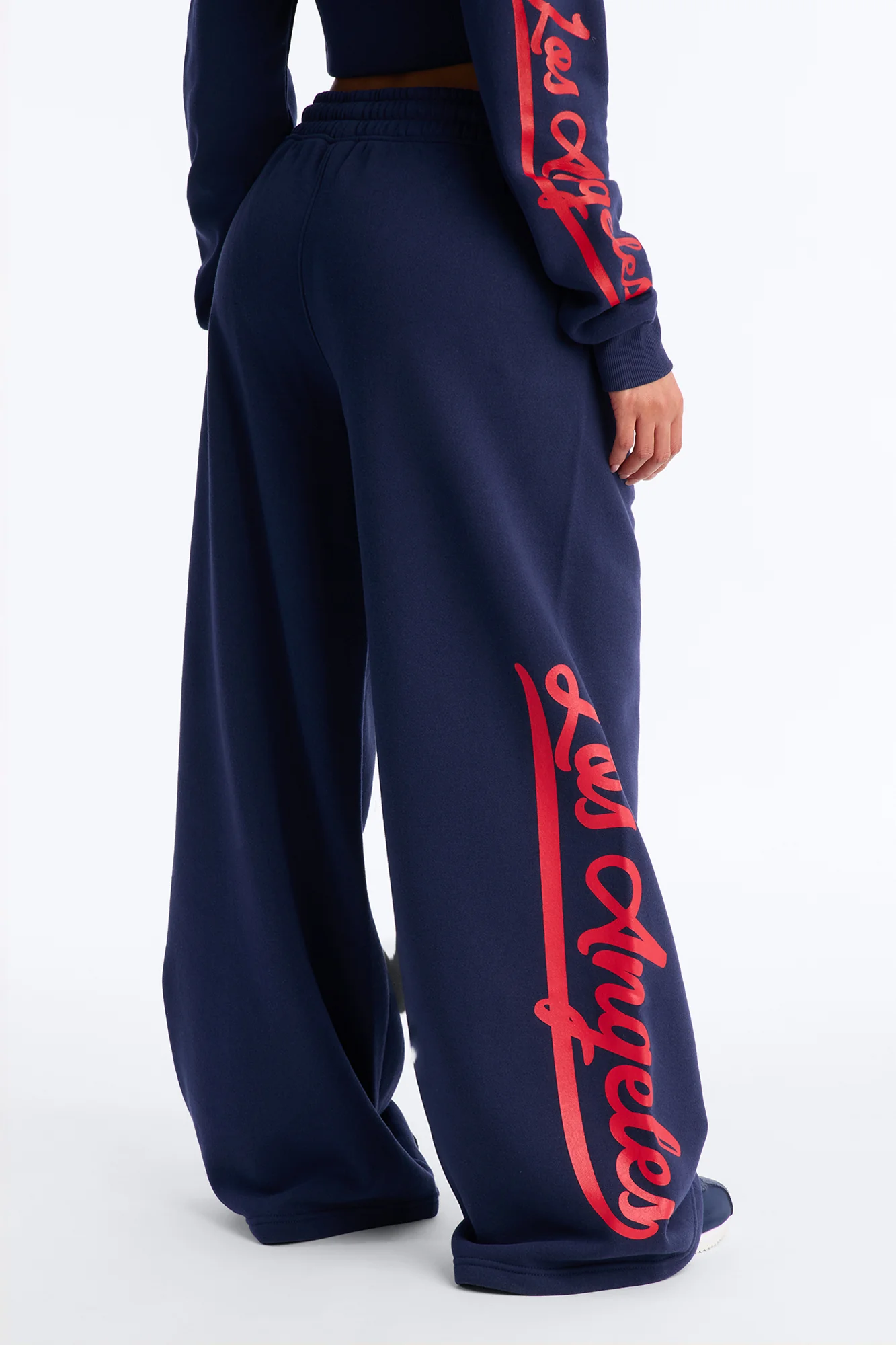 NBA LA Clippers Fleece Wide Leg Pants - Navy - Image 4