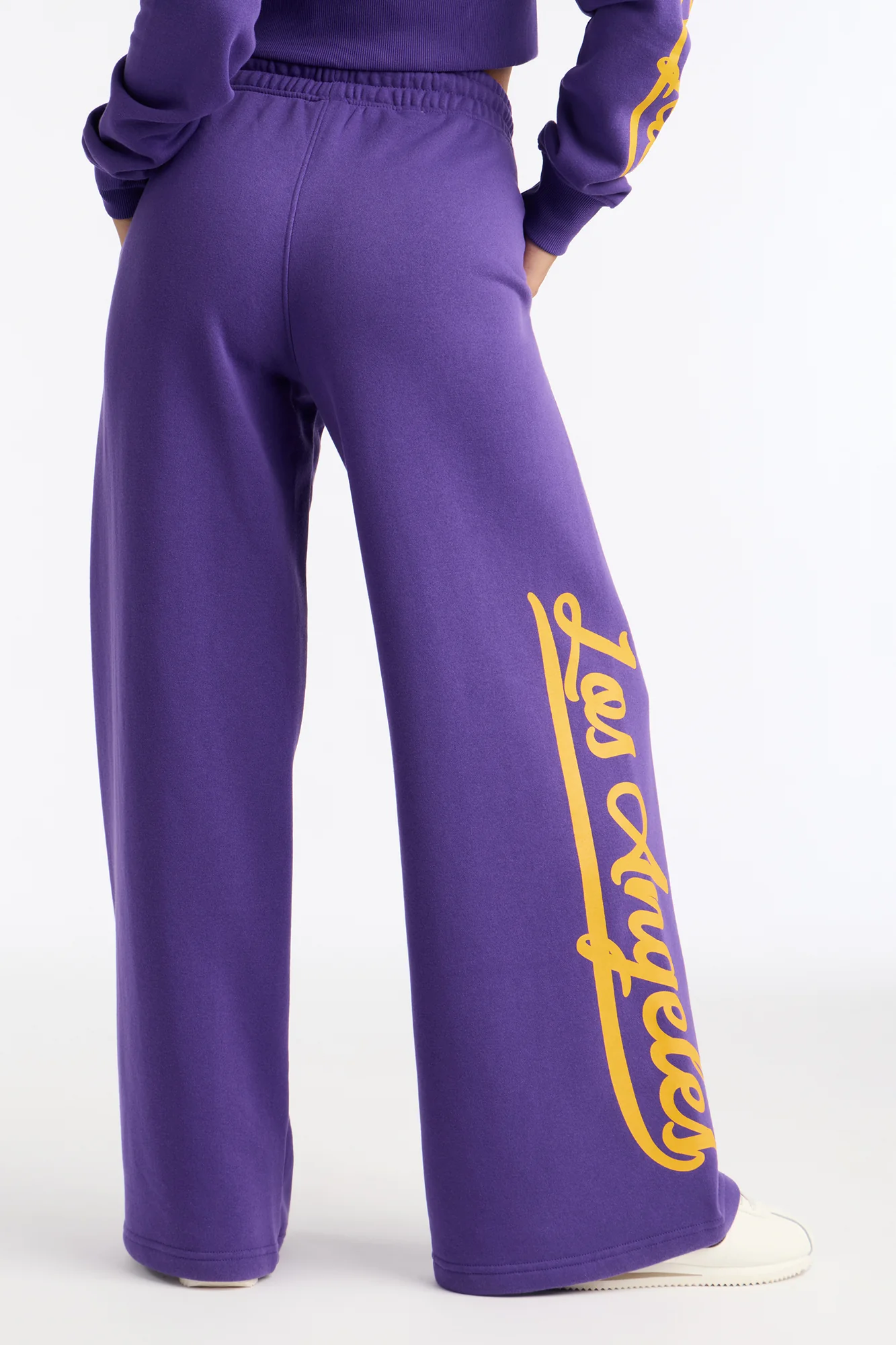 NBA LA Lakers Fleece Wide Leg Pants - Purple - Image 5