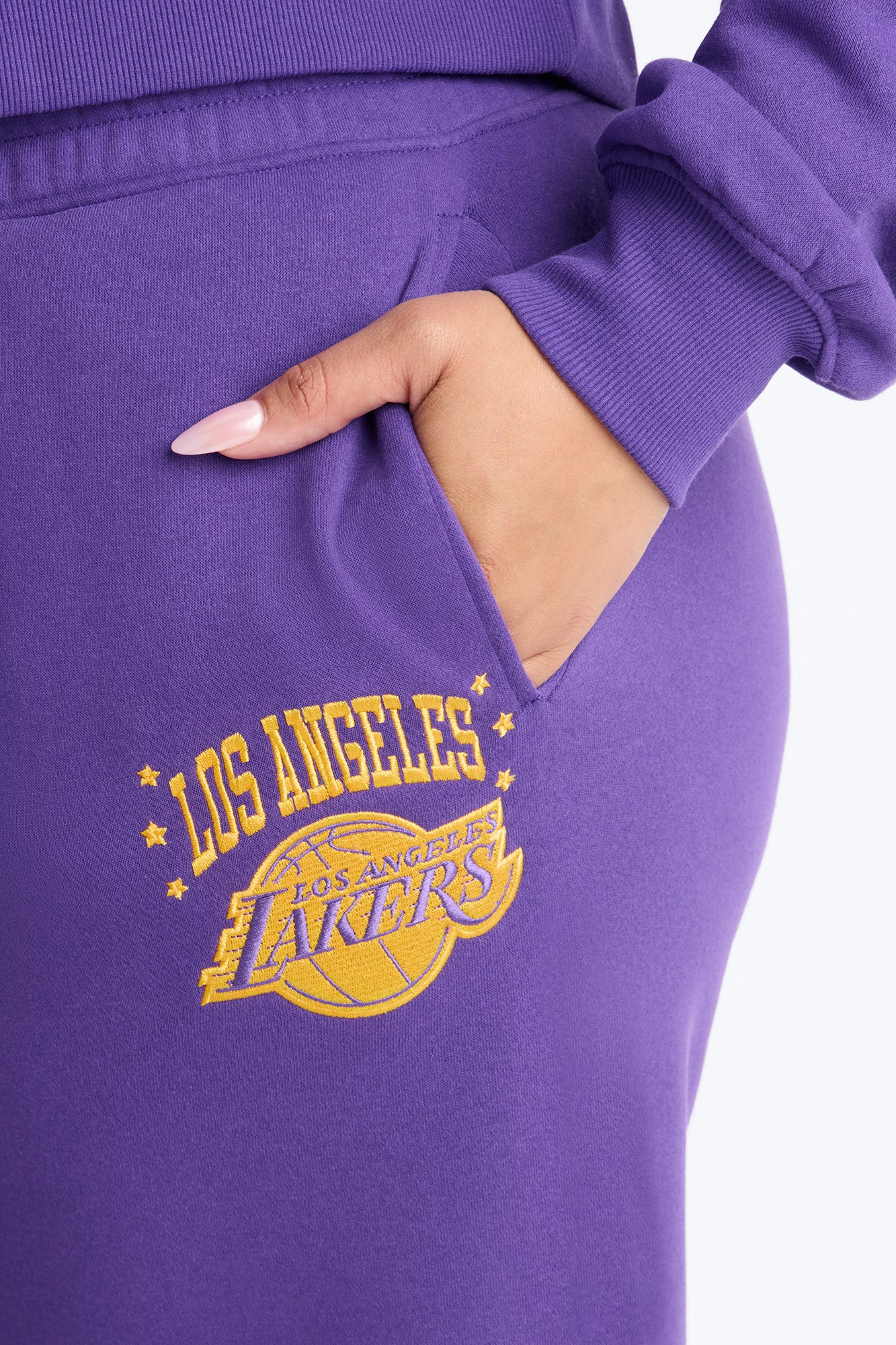 NBA LA Lakers Fleece Wide Leg Pants - Purple - Image 8