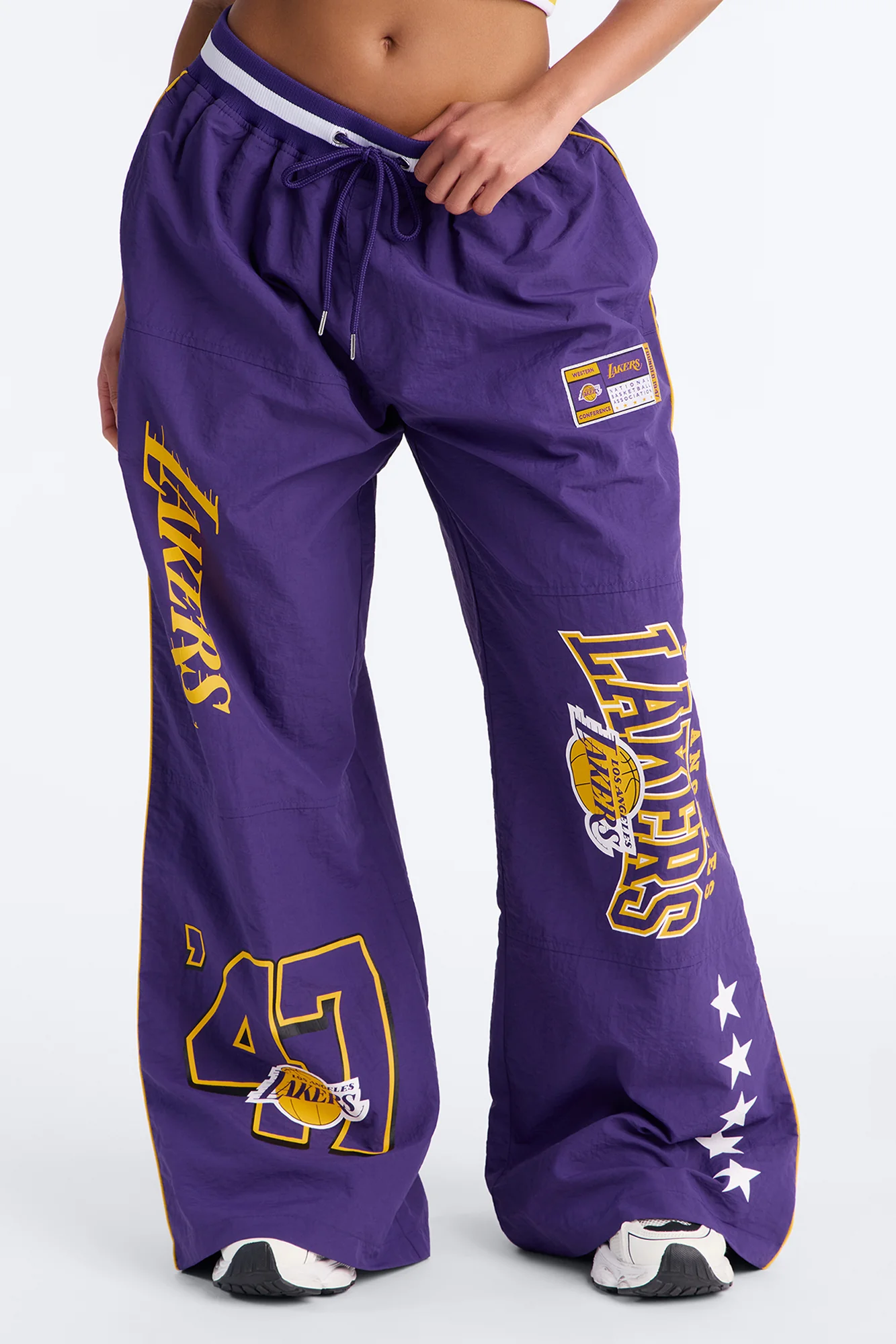 NBA LA Lakers Patchwork Cargo Wide Leg Pant - Purple - Image 2
