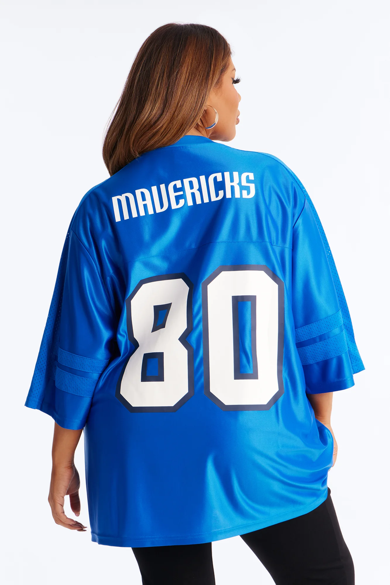 NBA Mavericks Oversized Mesh Tee - Blue - Image 9
