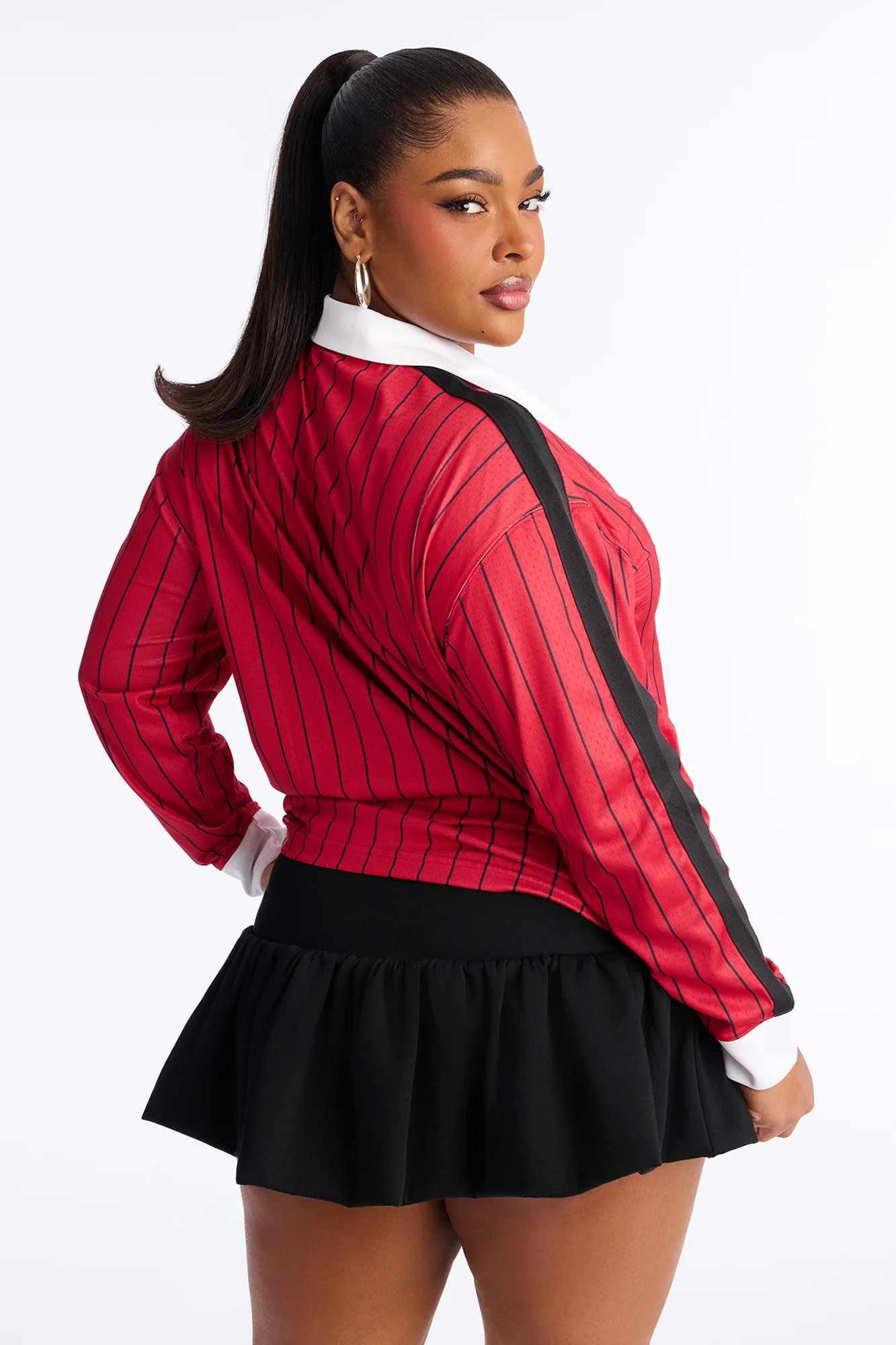 NBA Miami Heat Pinstripe Long Sleeve Top - Red - Image 9