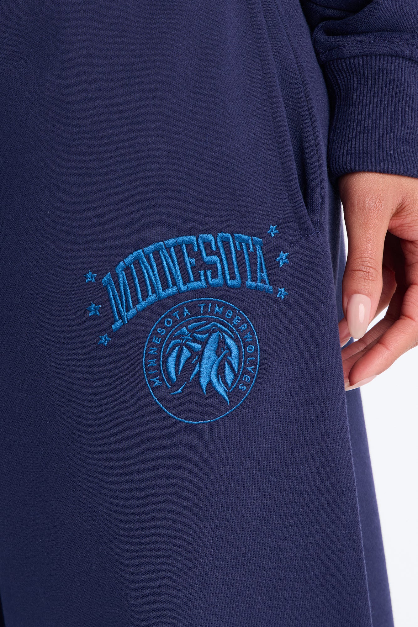 NBA Minnesota Timberwolves Fleece Wide Leg Pants - Navy - Image 3