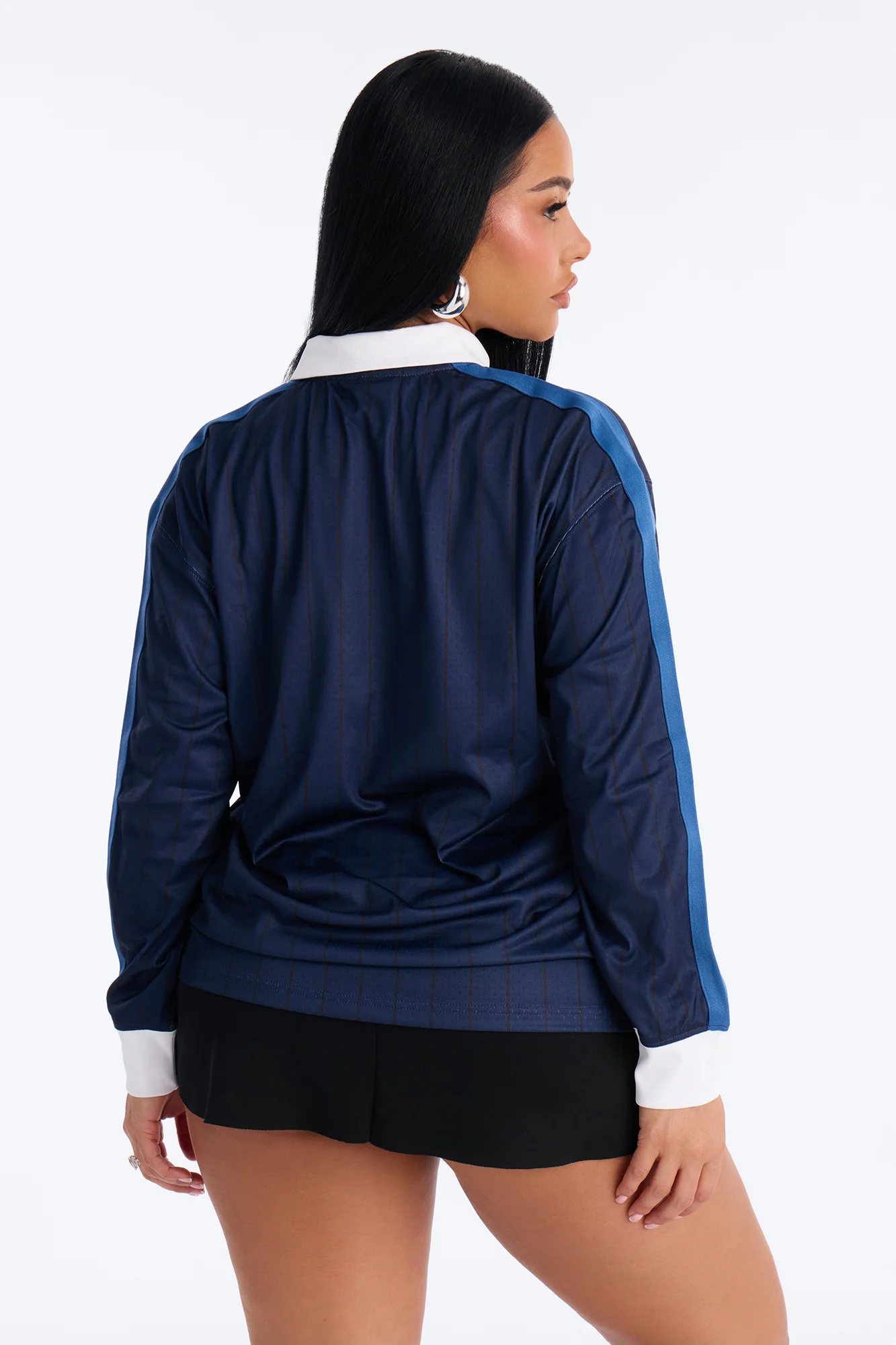 NBA Minnesota Timberwolves Pinstripe Long Sleeve Top - Navy - Image 4