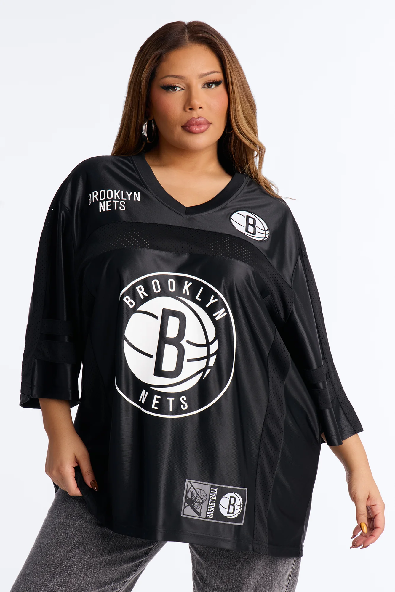 NBA Nets Oversized Mesh Tee - Black - Image 5