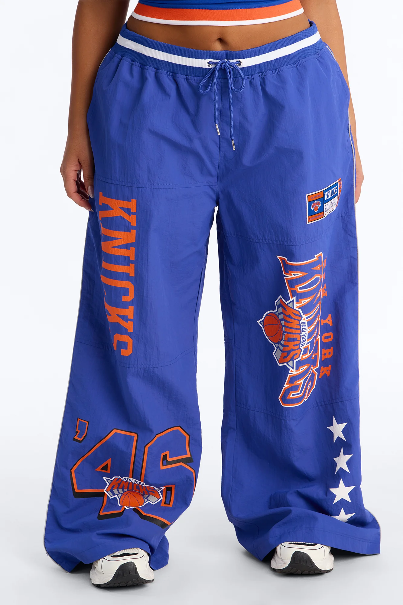 NBA New York Knicks Patchwork Cargo Wide Leg Pant - Royal - Image 7