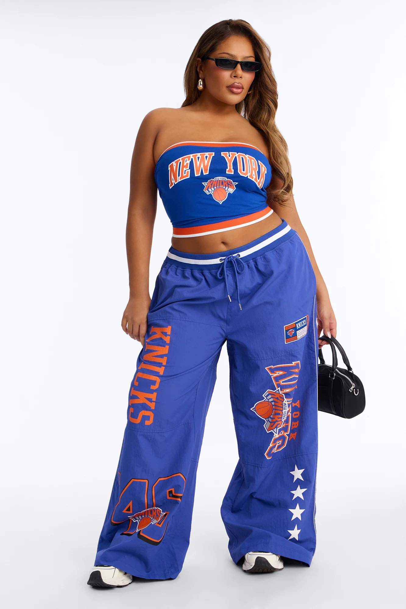 NBA New York Knicks Patchwork Tube Top - Royal - Image 5