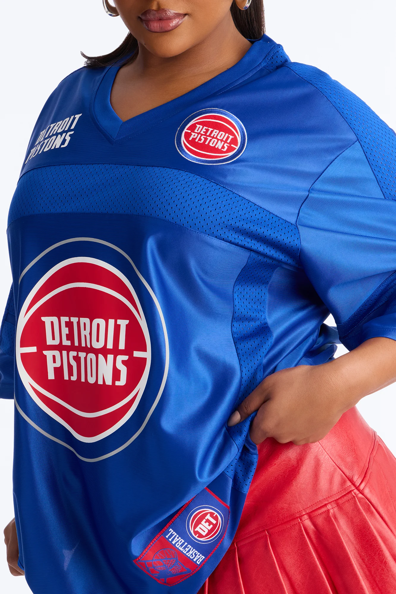 NBA Pistons Oversized Mesh Tee - Royal - Image 8