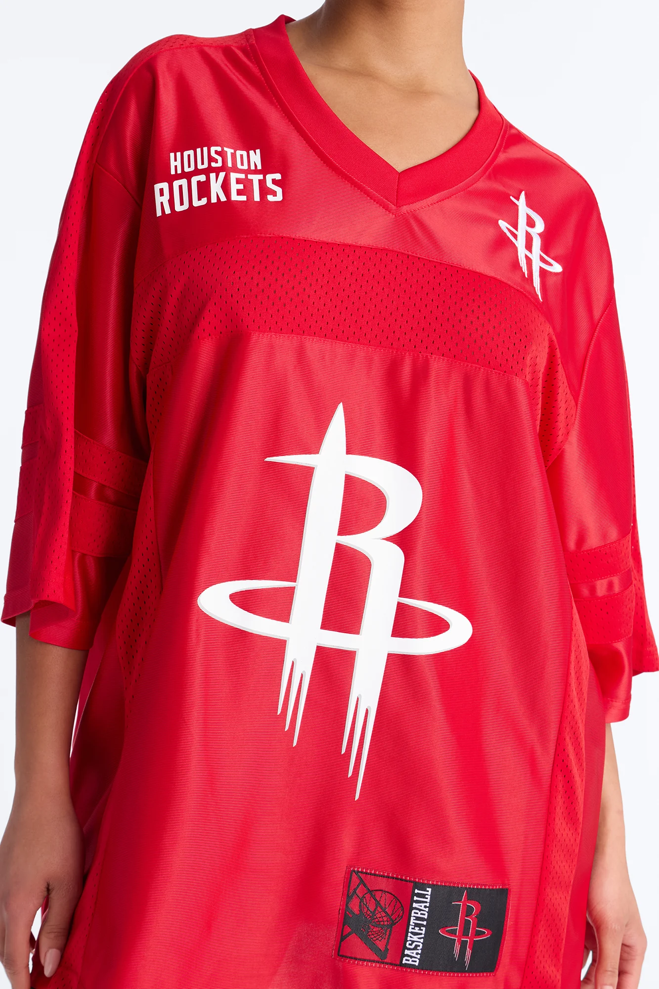 NBA Rockets Oversized Mesh Tee - Red - Image 3