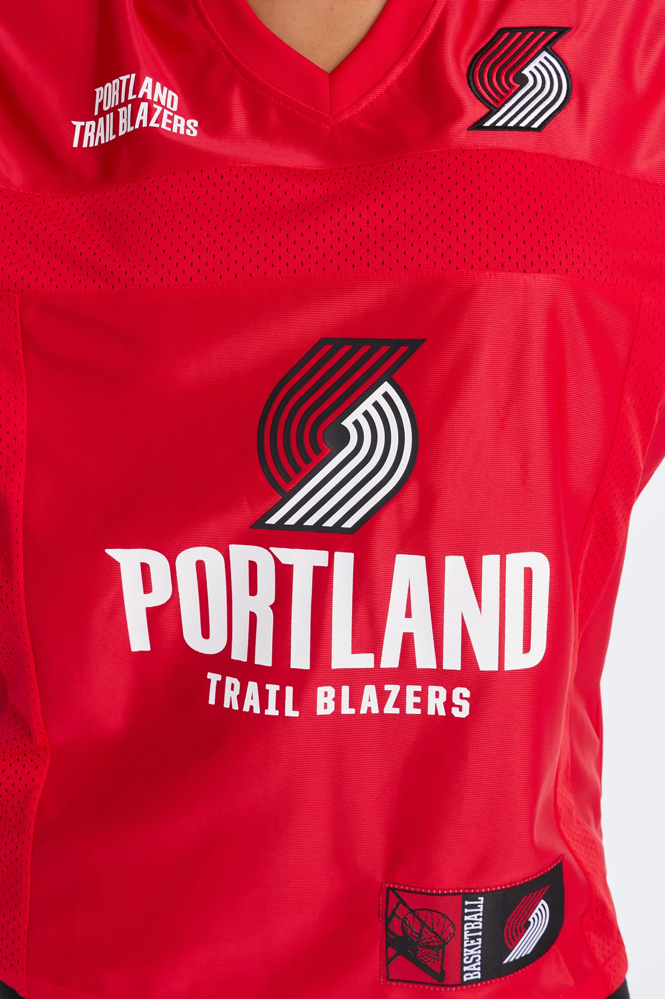 NBA Trailblazers Oversized Mesh Tee - Red - Image 3