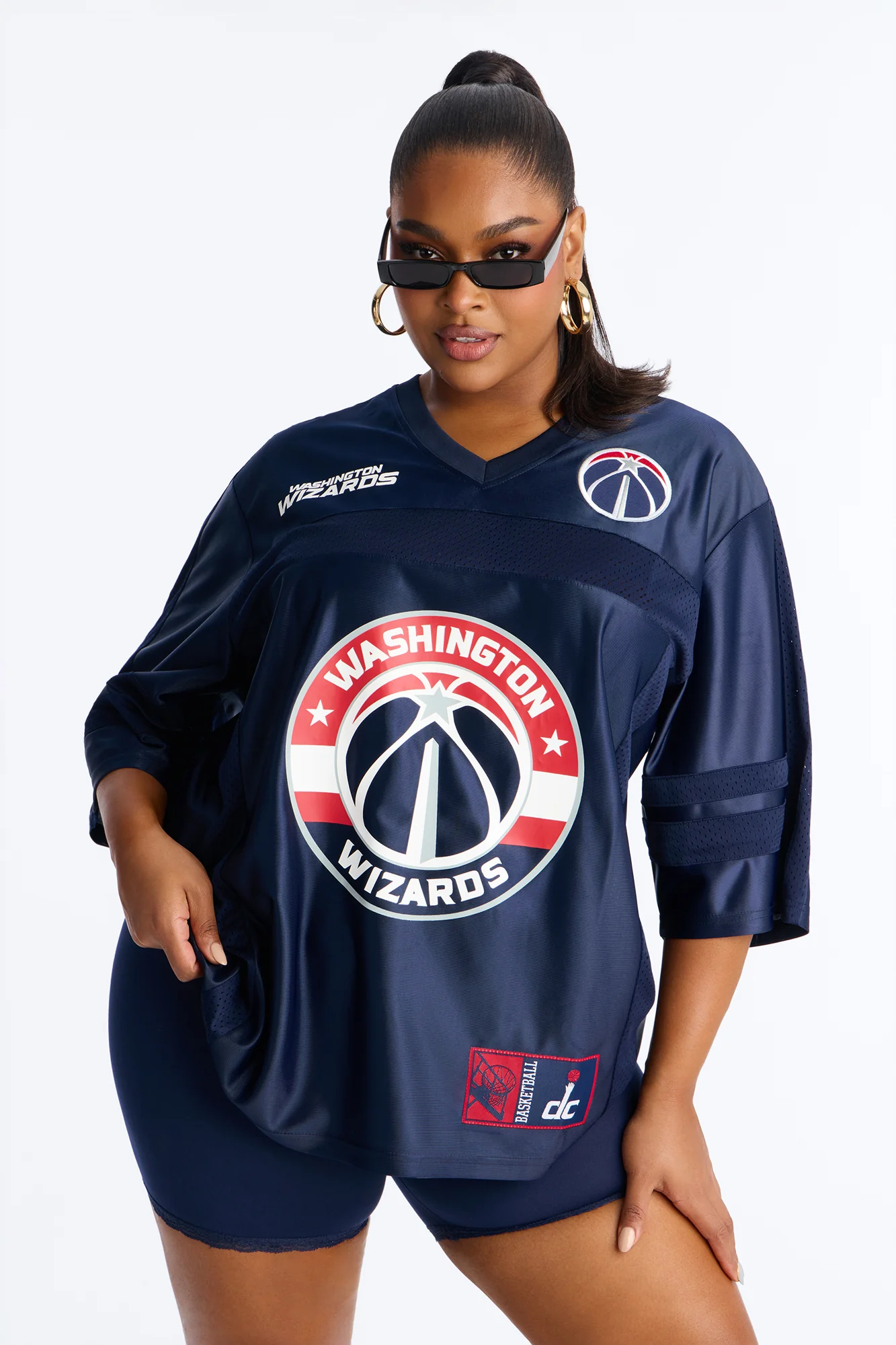 NBA Wizards Oversized Mesh Tee - Navy - Image 8