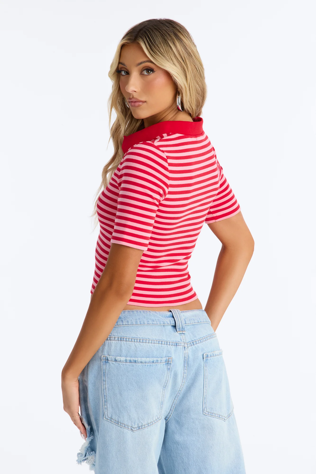Nellie Stripped Shirt - Red/combo - Image 4