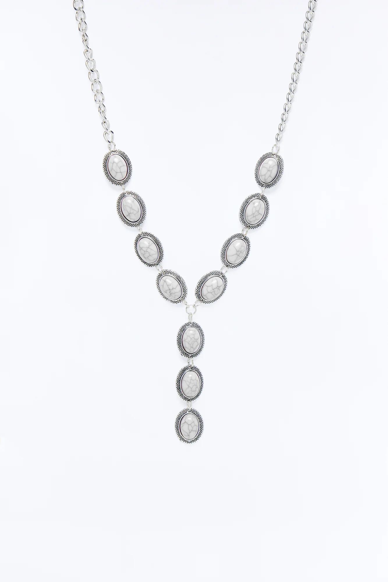 Neon Moon Lariat Necklace - White/Silver - Image 3