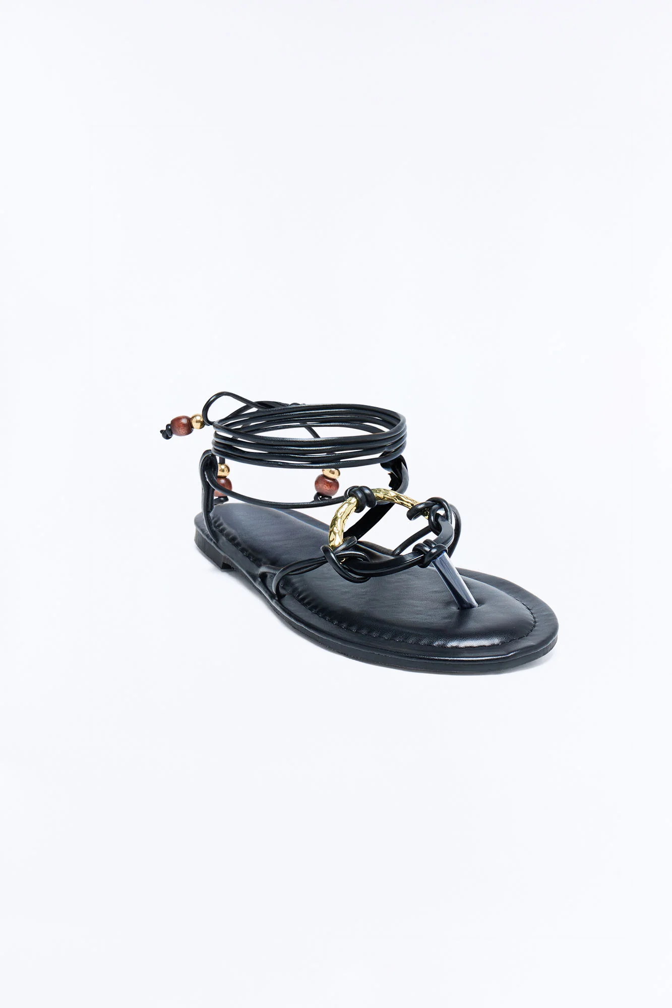 Neosa Wrap Up Sandals - Black - Image 2