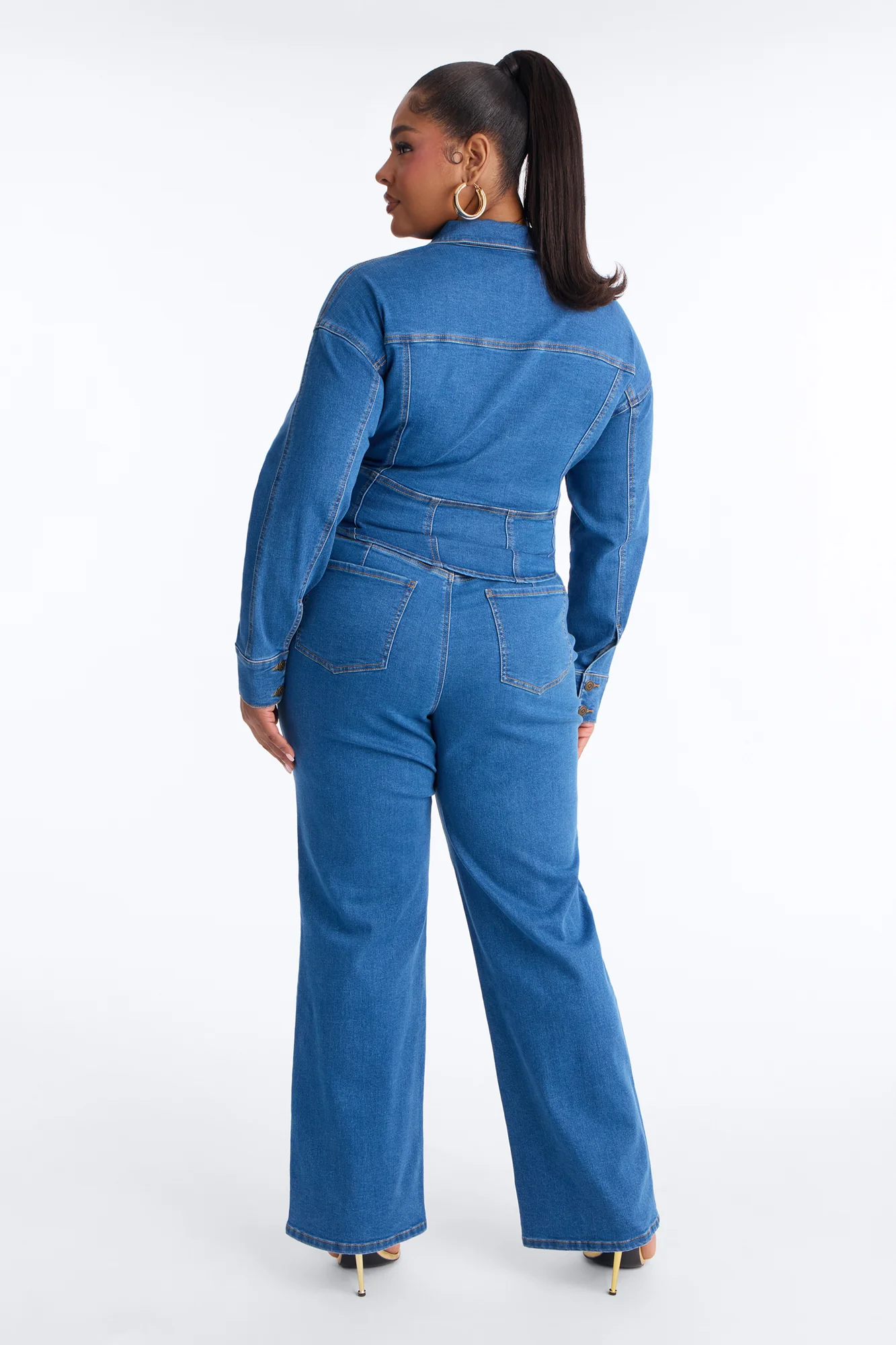 Nessa Denim Pant Set - Medium Wash - Image 7