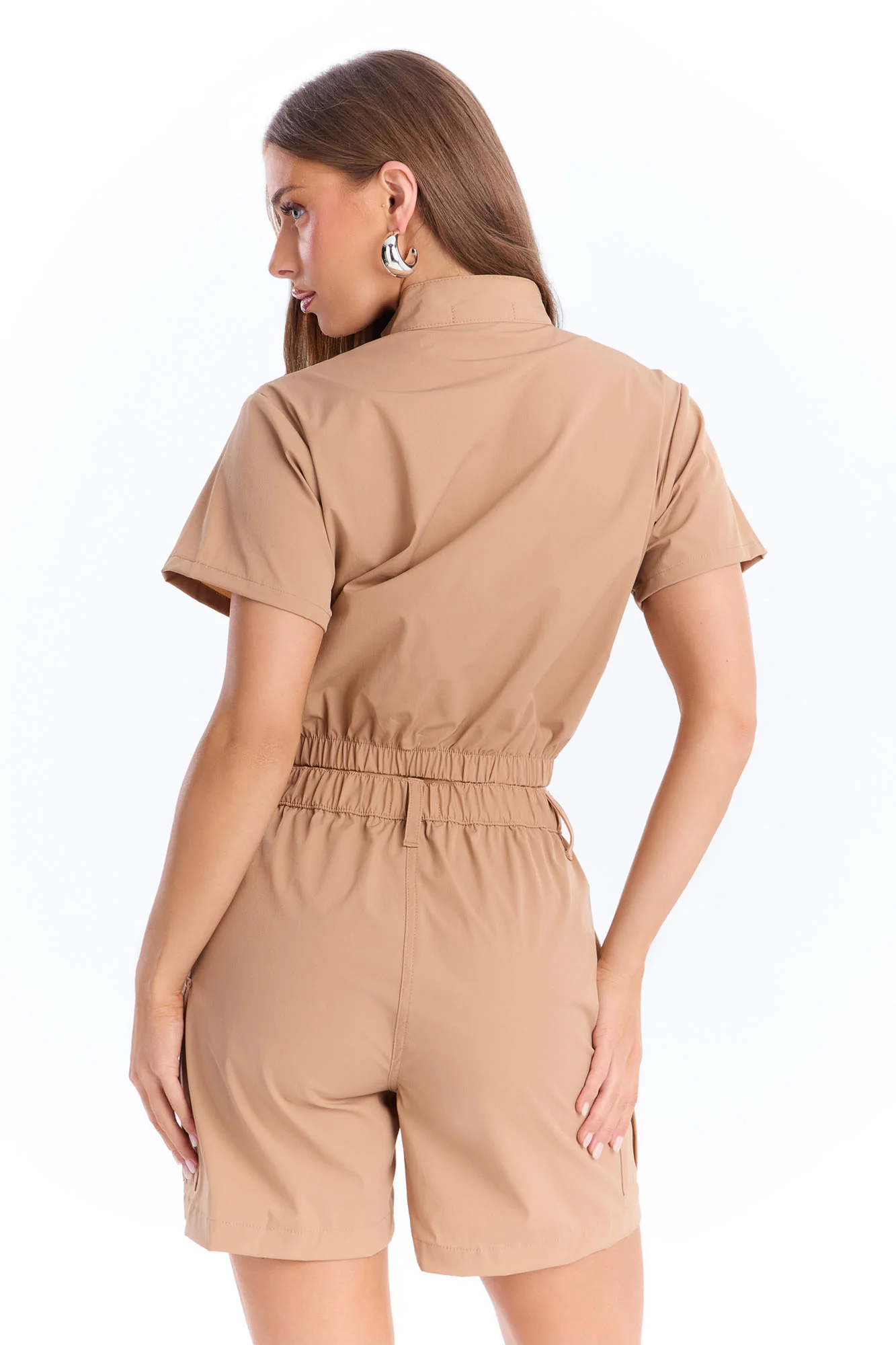 Nessa Nylon Cargo Short Set - Tan - Image 5