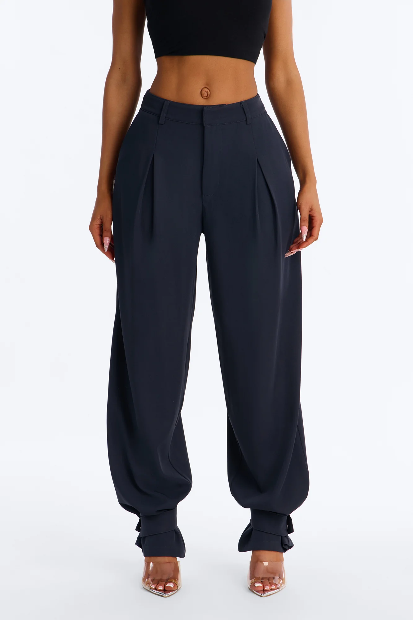 Never Settle Adjustable Cuff Trouser Pants - Navy - Image 2