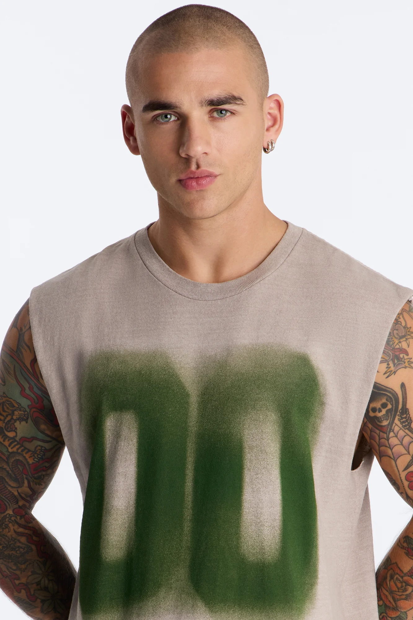 New Beginnings 00 Muscle Tee - Taupe - Image 3