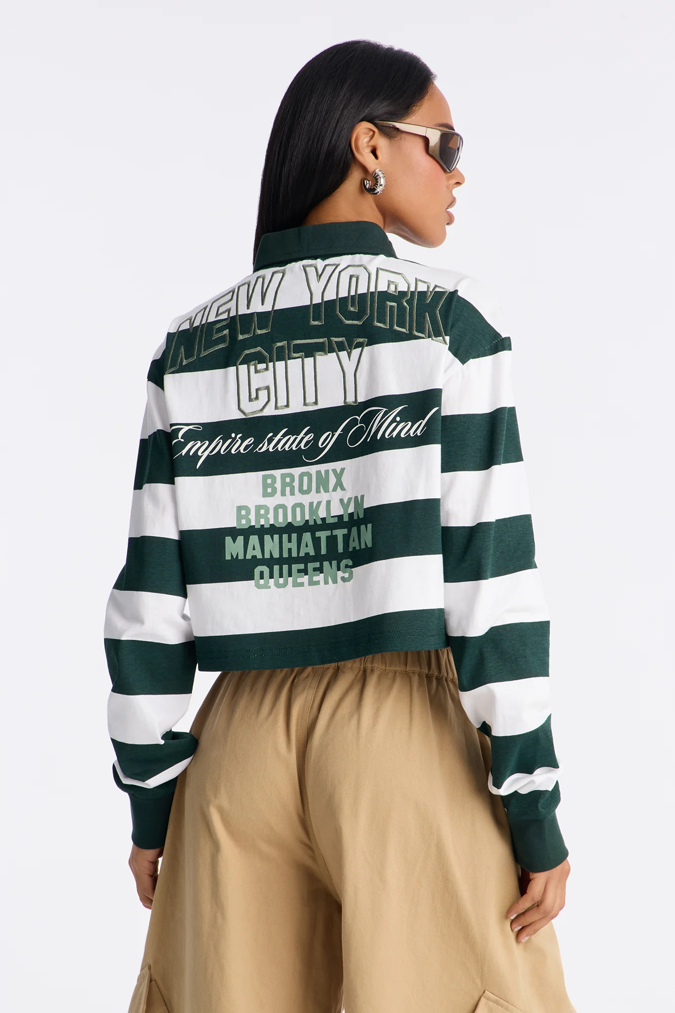 New York City Striped Long Sleeve Top - Green/combo - Image 4