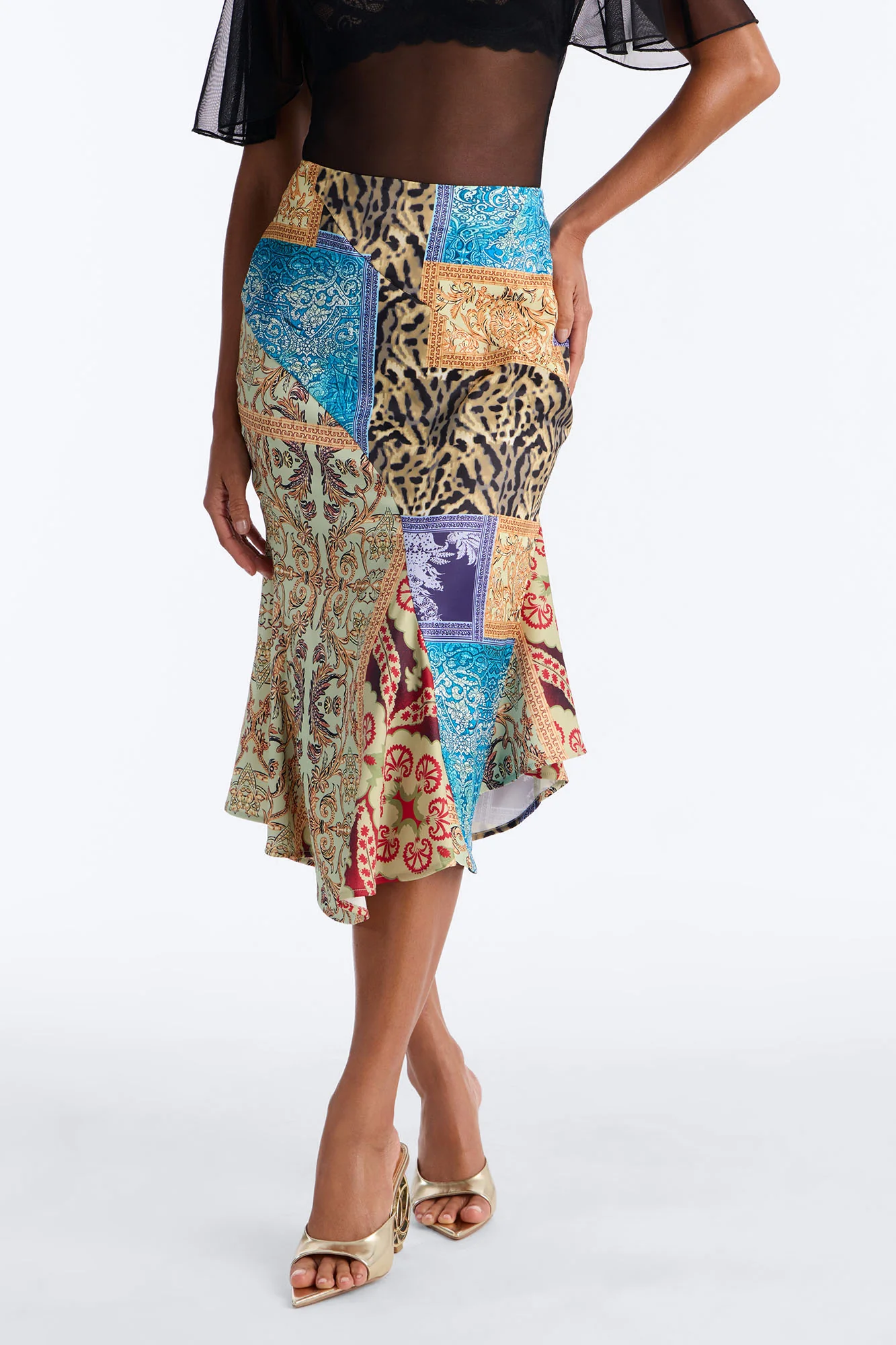 Newest Obsession Satin Midi Skirt - Multi Color - Image 2