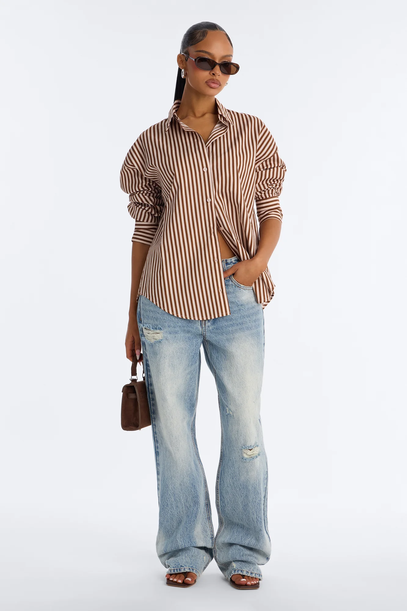 Newport Striped Shirt - Chocolate/Combo - Image 2