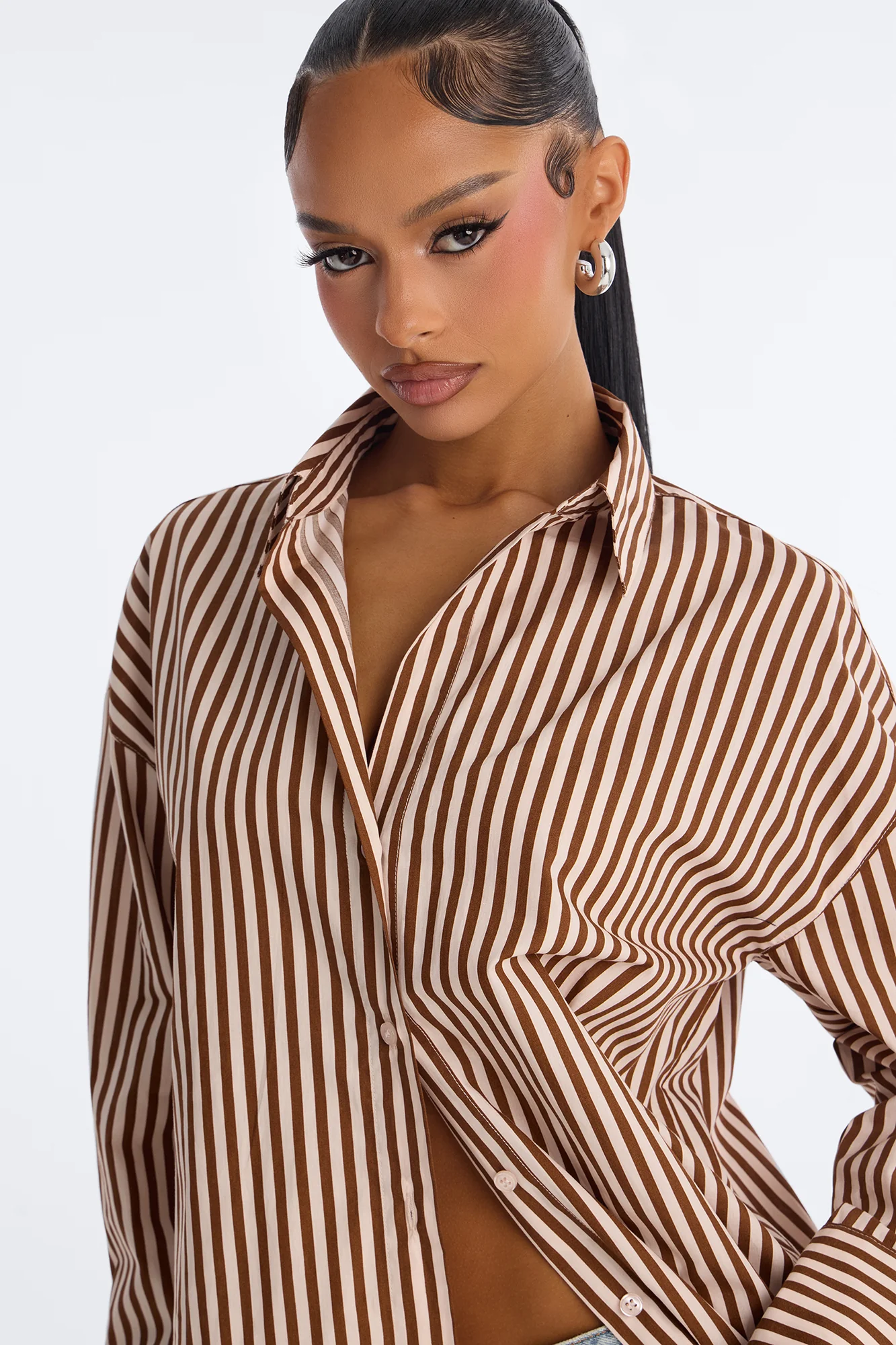 Newport Striped Shirt - Chocolate/Combo - Image 3