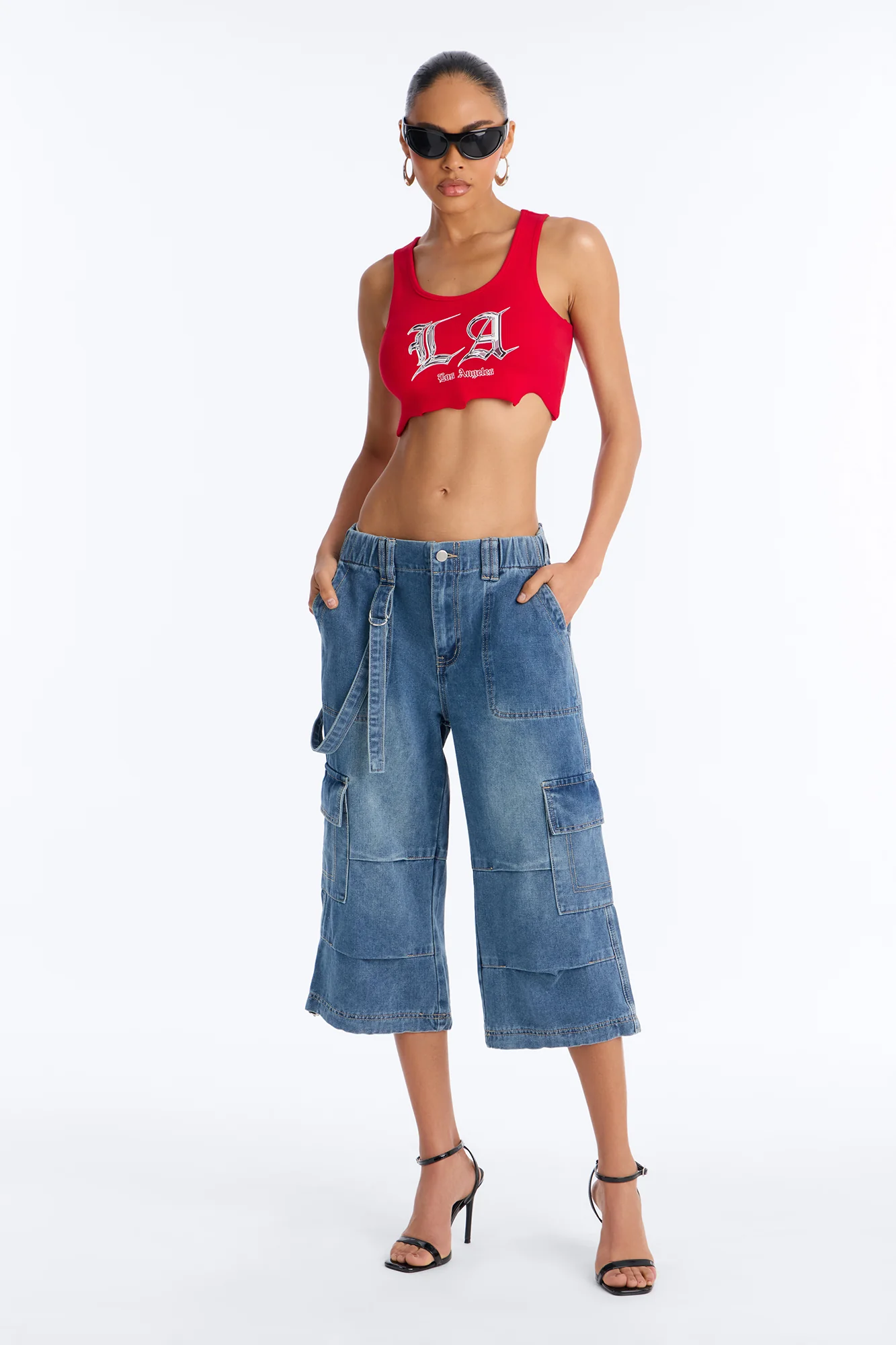 Next Mission Jogger Capri Jeans - Medium Wash