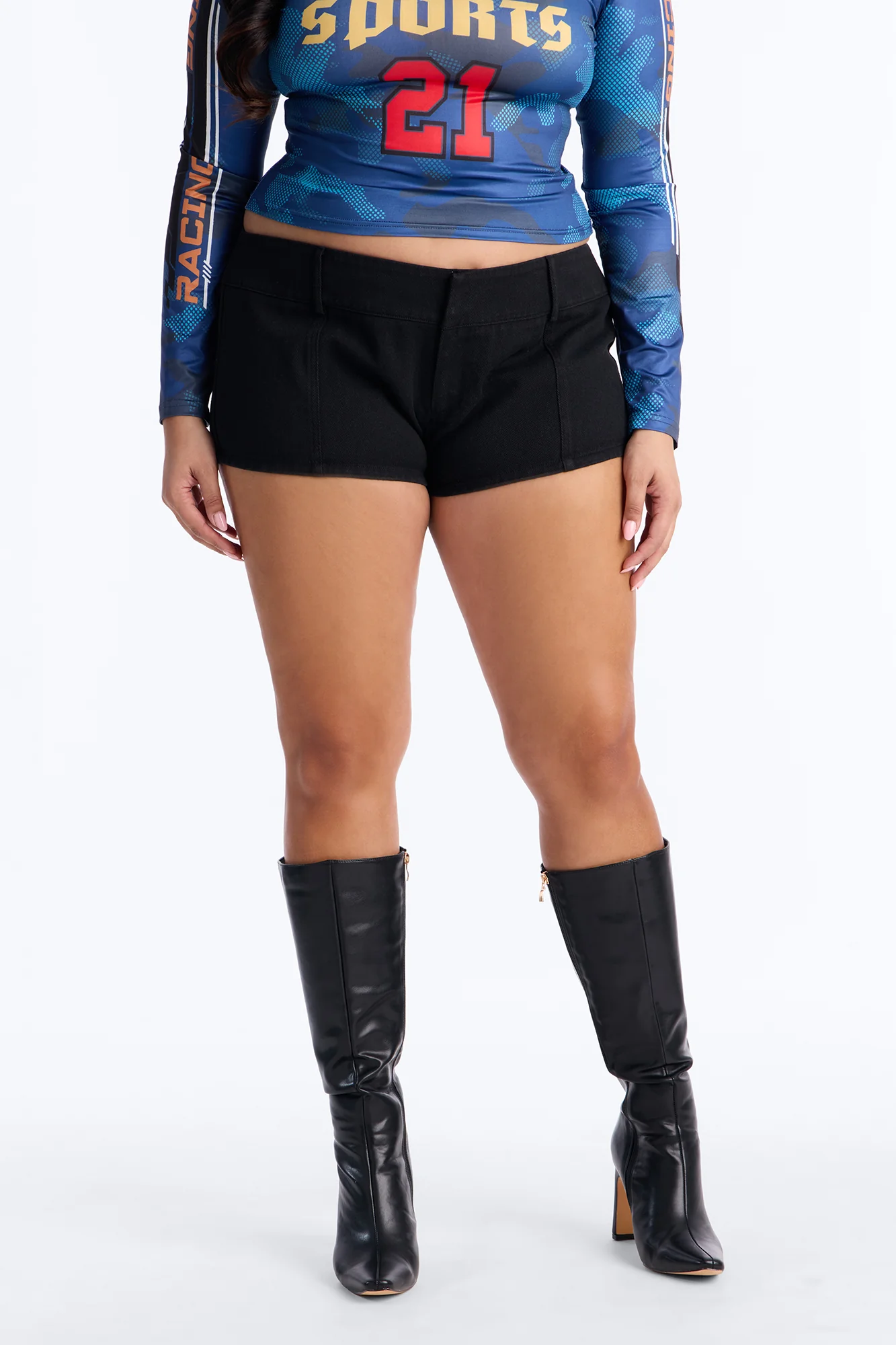 Nia Twill Low Rise Micro Short - Black - Image 6
