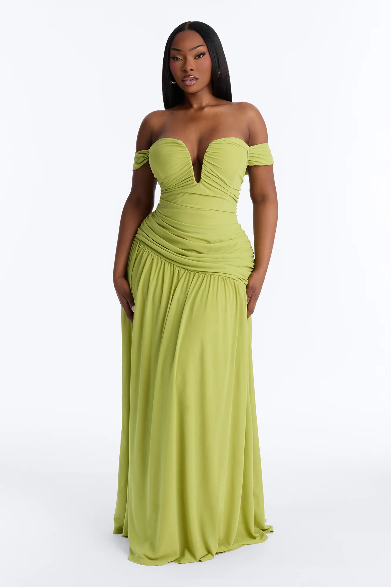Nice Touch Ruched Gown - Green - Image 5