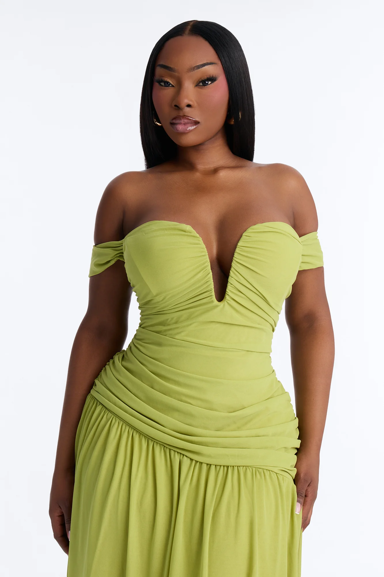 Nice Touch Ruched Gown - Green - Image 6