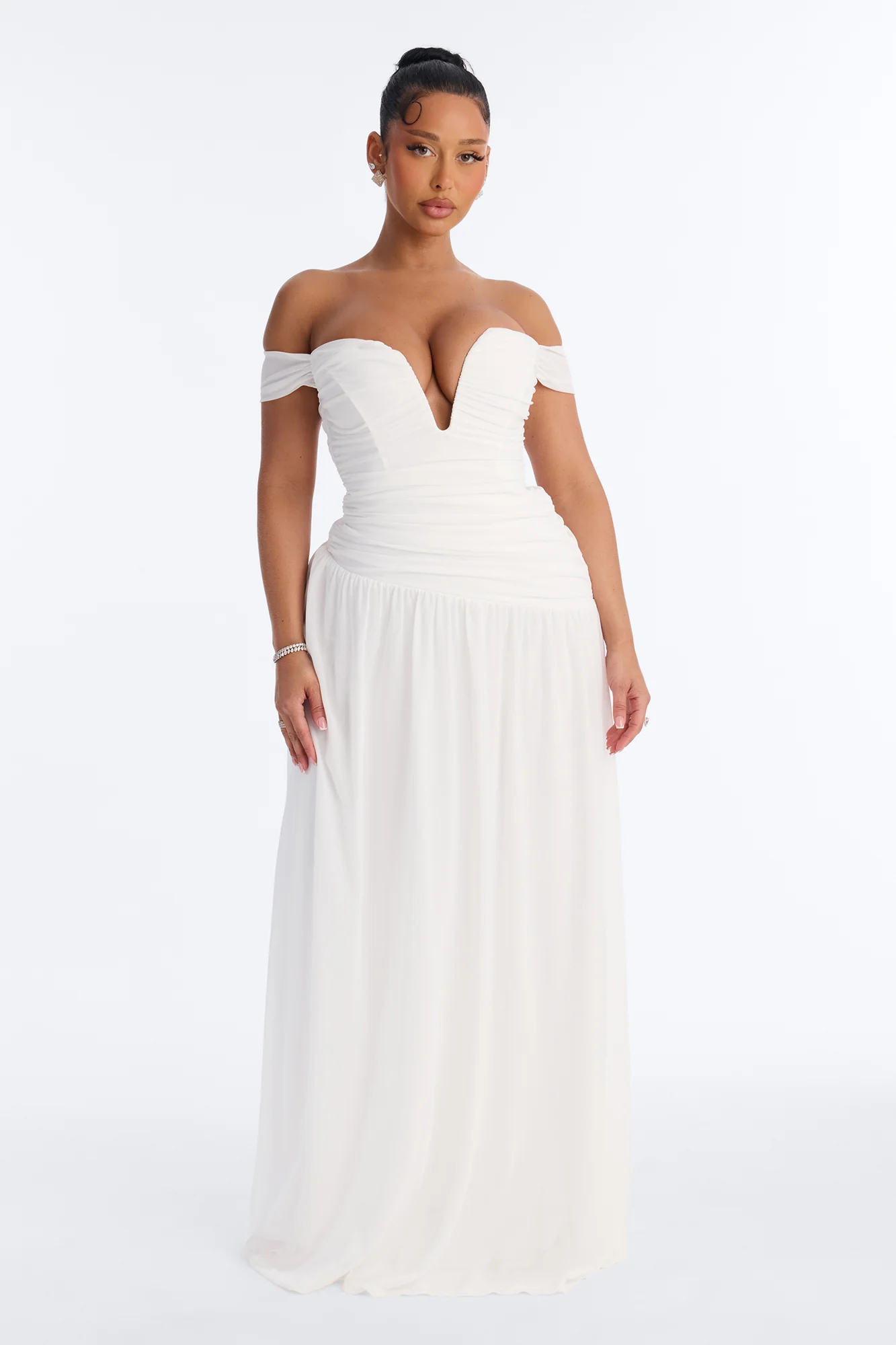 Nice Touch Ruched Gown - Ivory