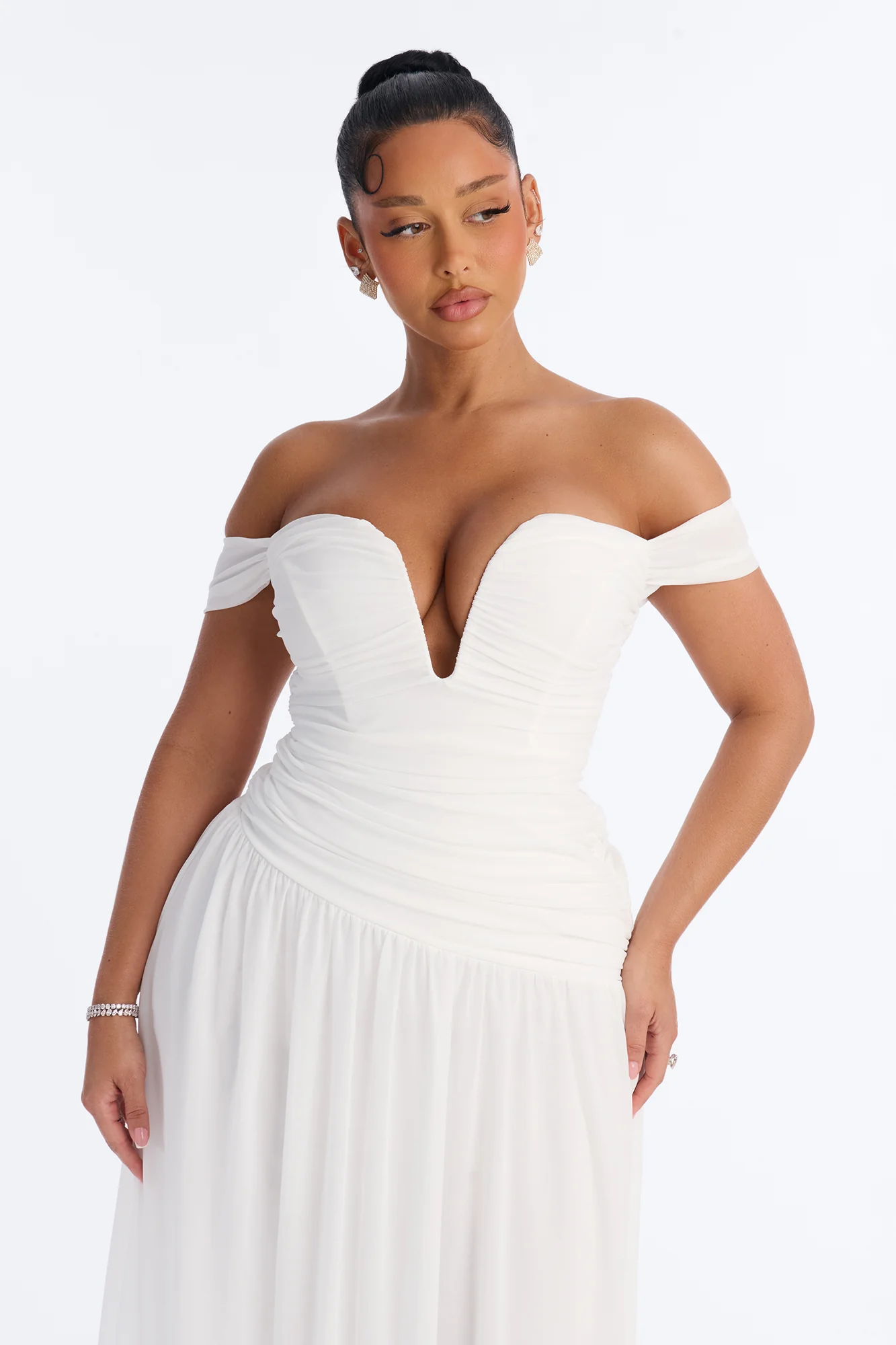Nice Touch Ruched Gown - Ivory - Image 2