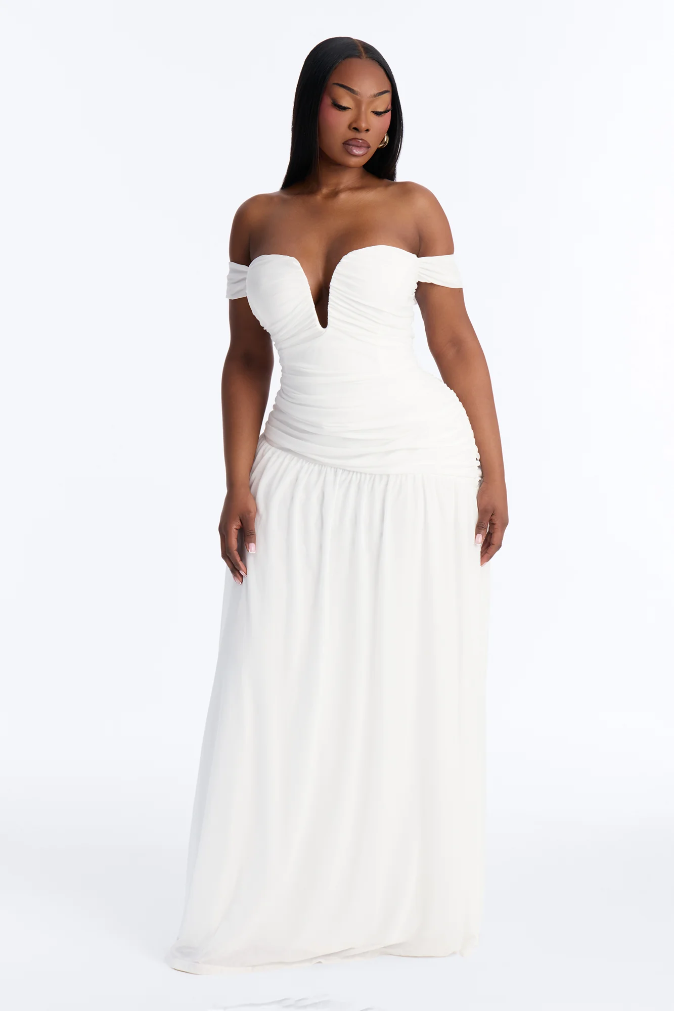 Nice Touch Ruched Gown - Ivory - Image 5