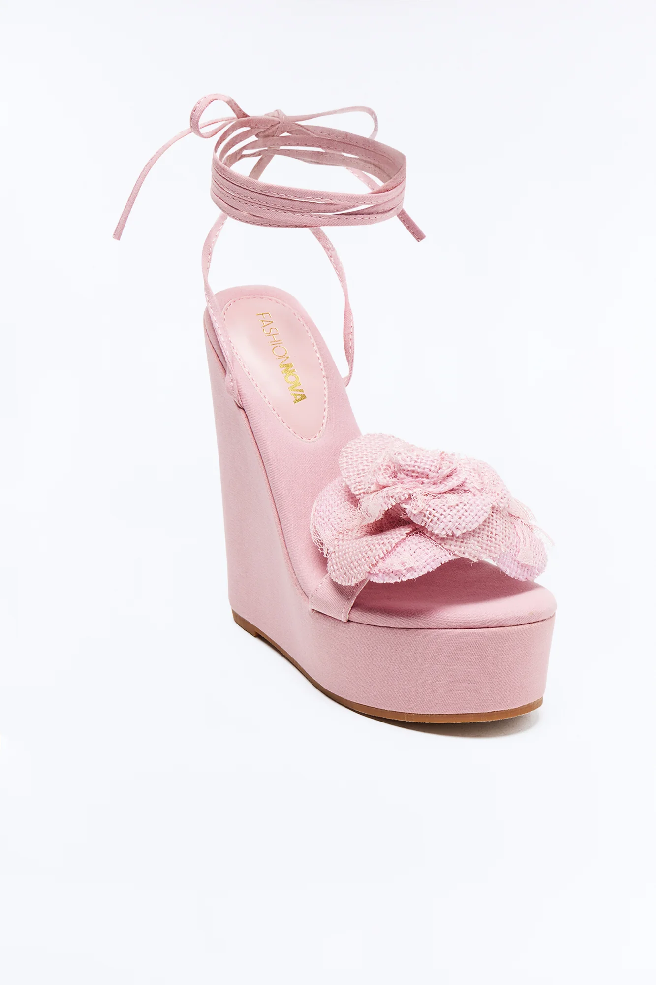 Nicola Floral Platform Wedges - Pink - Image 2