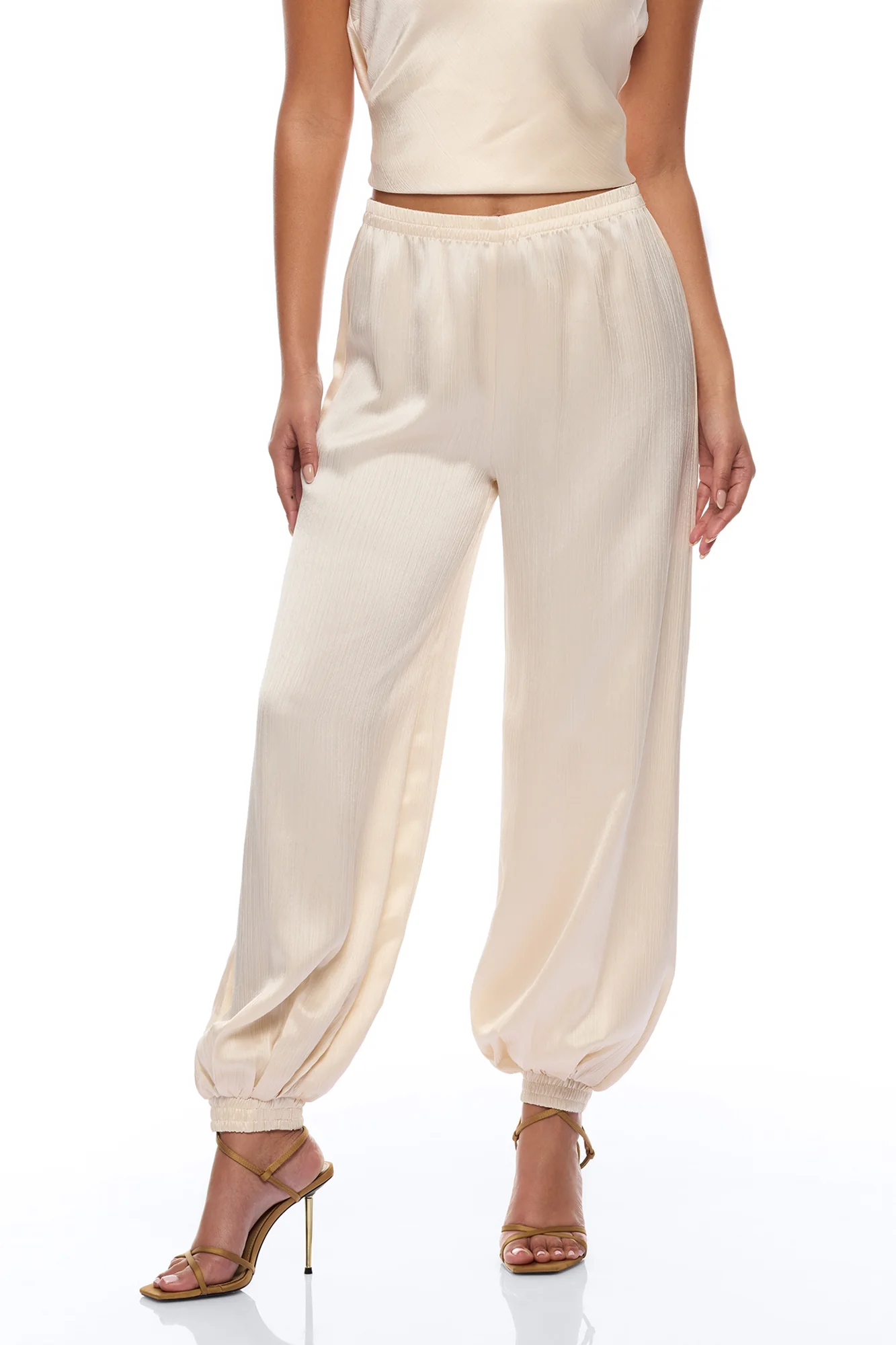 Nicolette Satin Balloon Pant - Champagne - Image 2