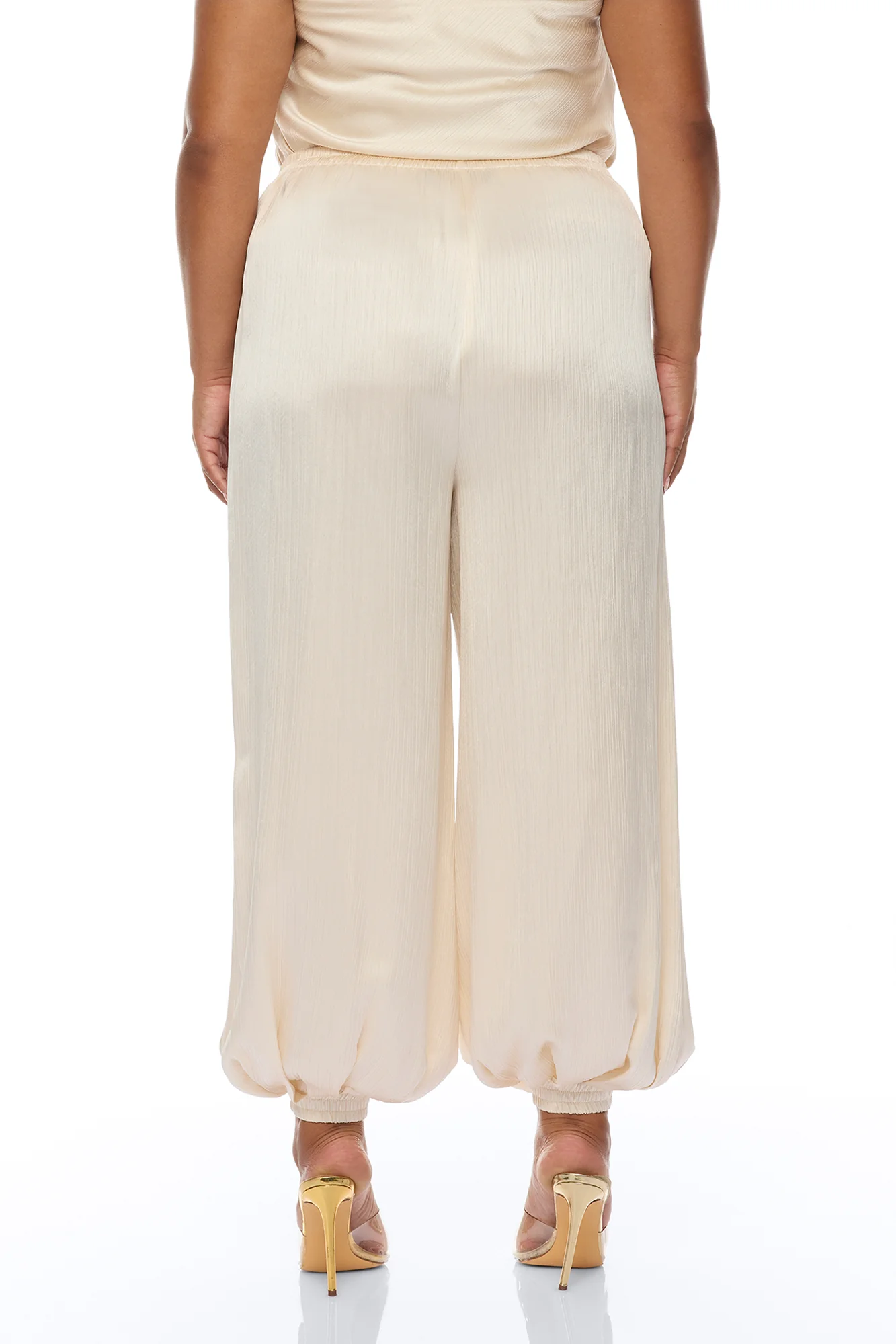 Nicolette Satin Balloon Pant - Champagne - Image 7