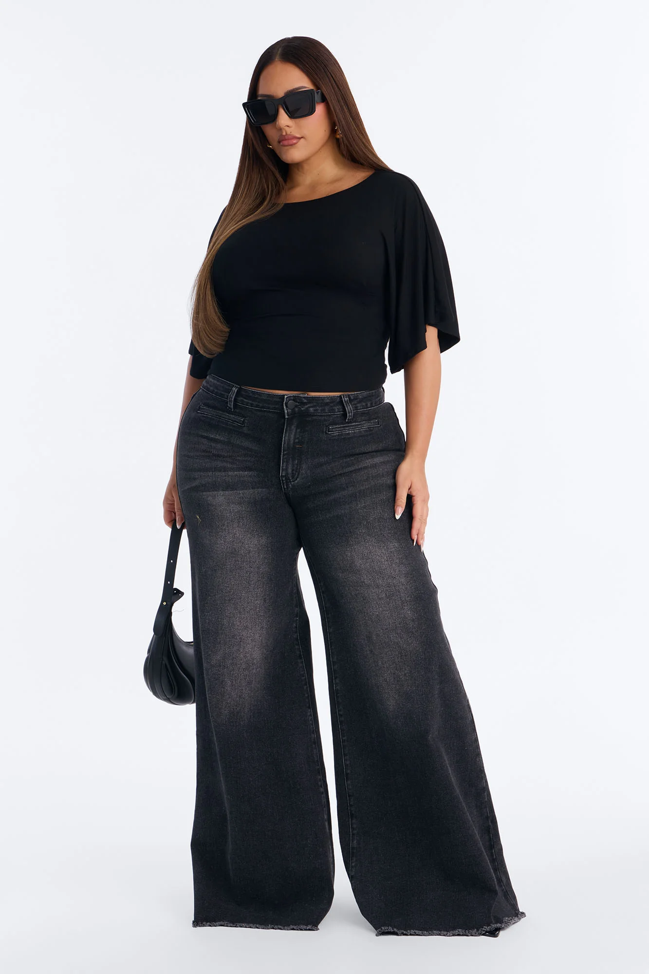 Nicolette Tie Waist Short Sleeve Top - Black - Image 6