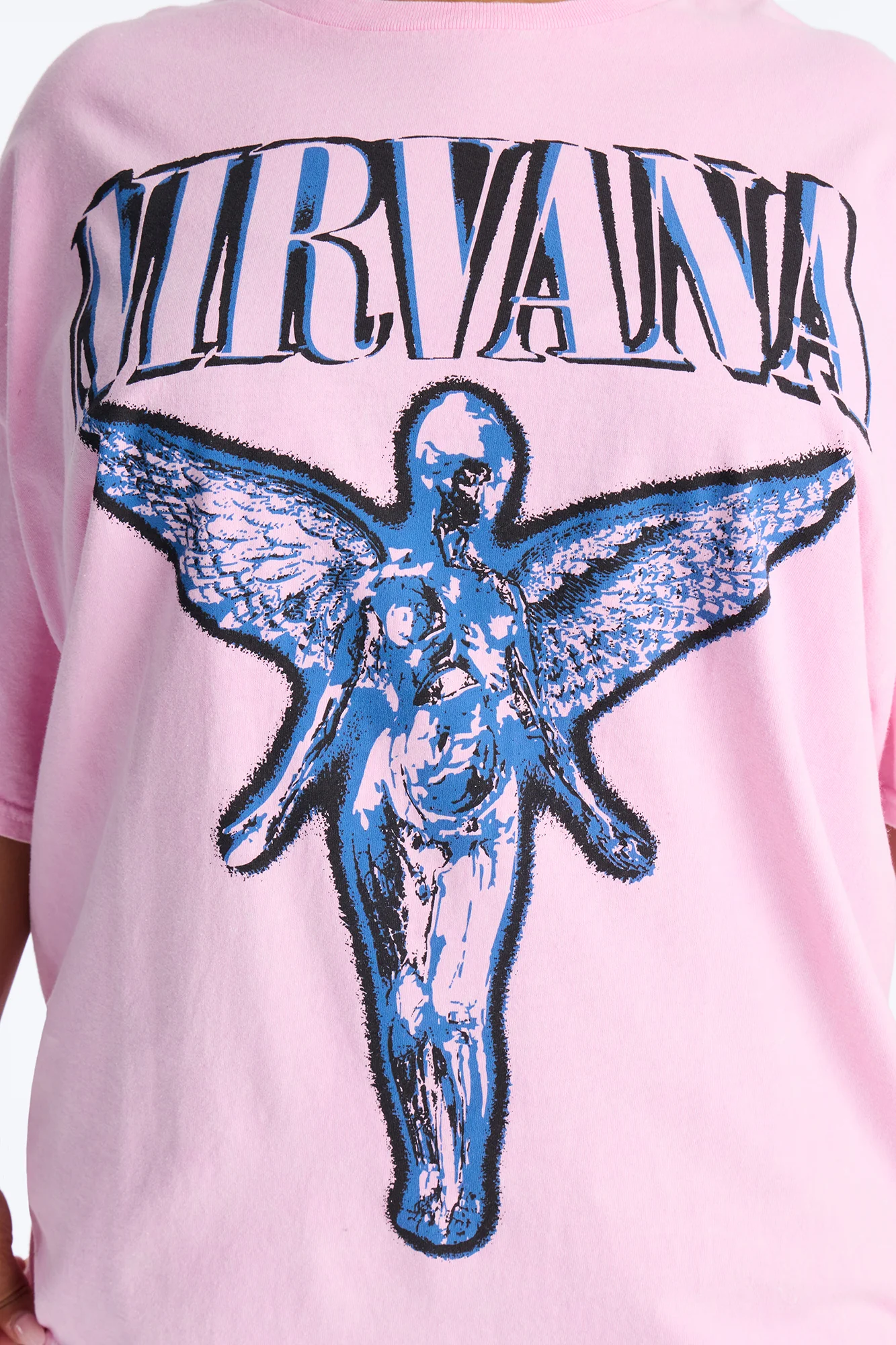 Nirvana Mineral Washed Front And Back Graphic Tee - Light Pink - Image 8