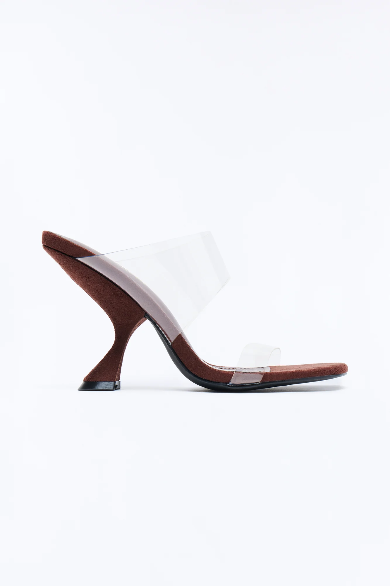 Nitsa Clear Strap Heels - Chocolate - Image 3