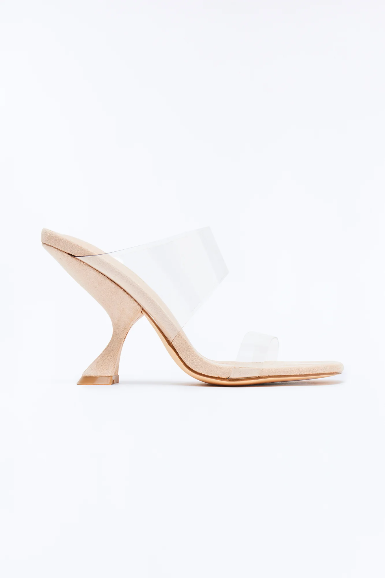 Nitsa Clear Strap Heels - Nude