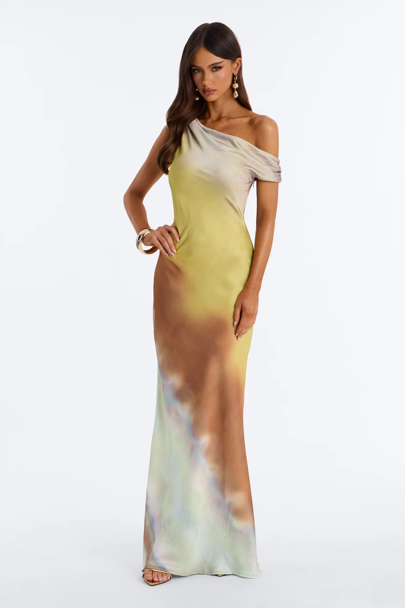 Nivea Satin Gown - Yellow/combo