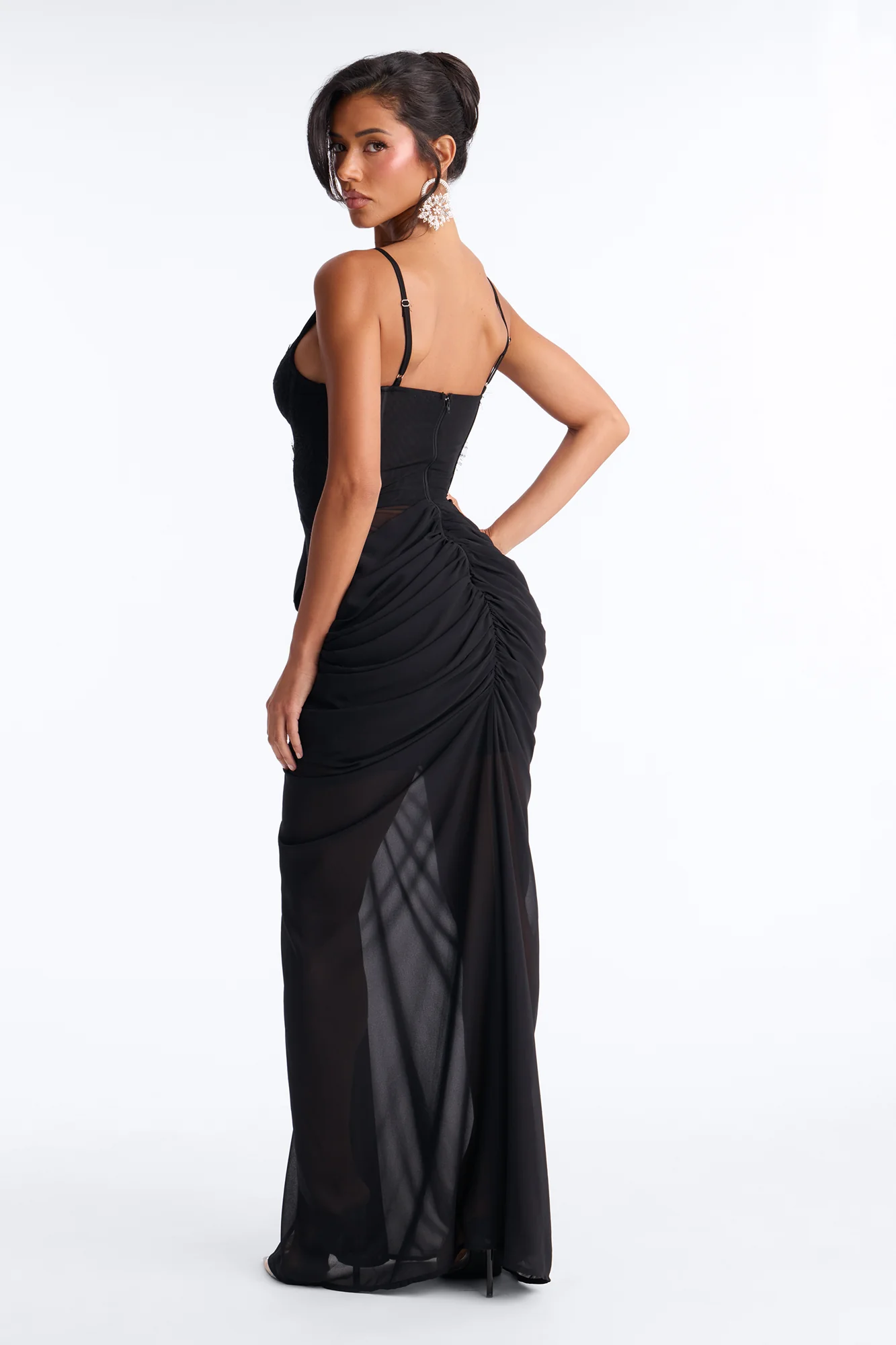 No Apologies Corset Maxi Dress - Black - Image 4