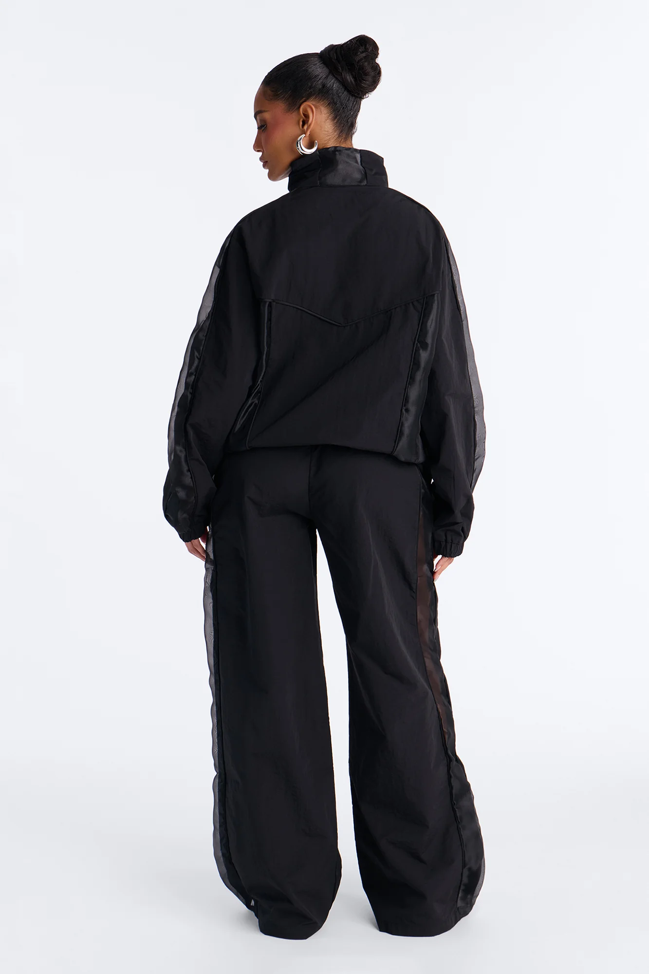 No Days Off Sheer Windbreaker Jacket - Black - Image 4