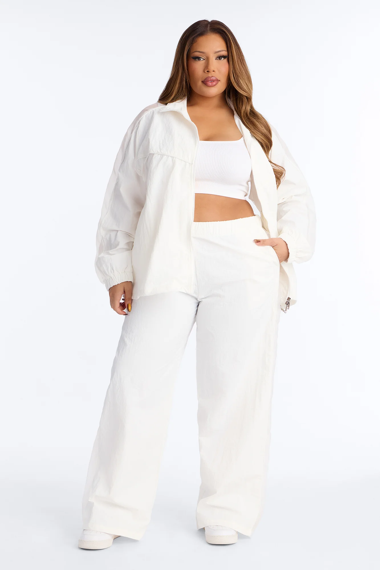 No Days Off Sheer Windbreaker Jacket - White - Image 6
